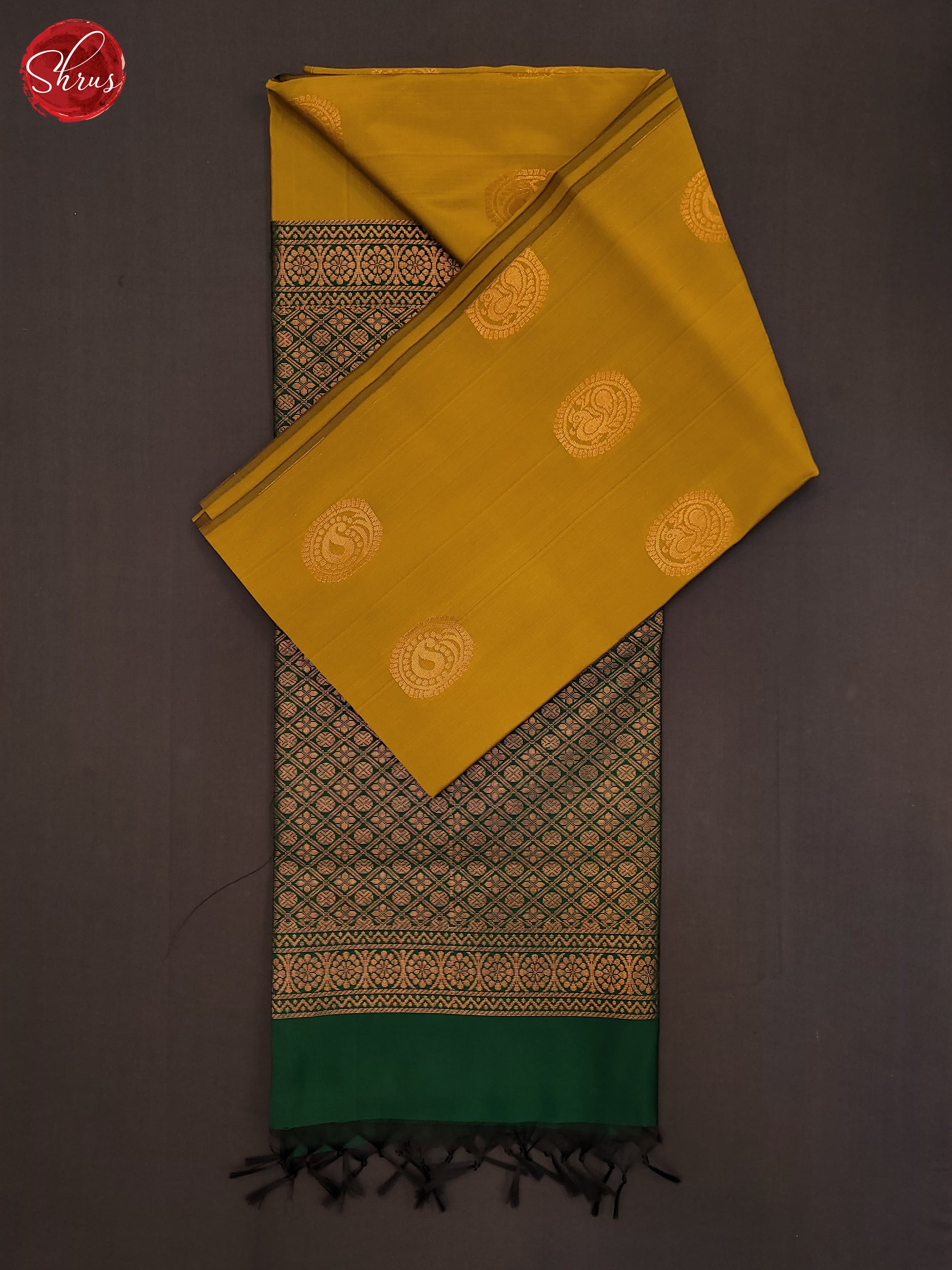 Mehandi Green & Green- Semi Softsilk Saree - Shop on ShrusEternity.com