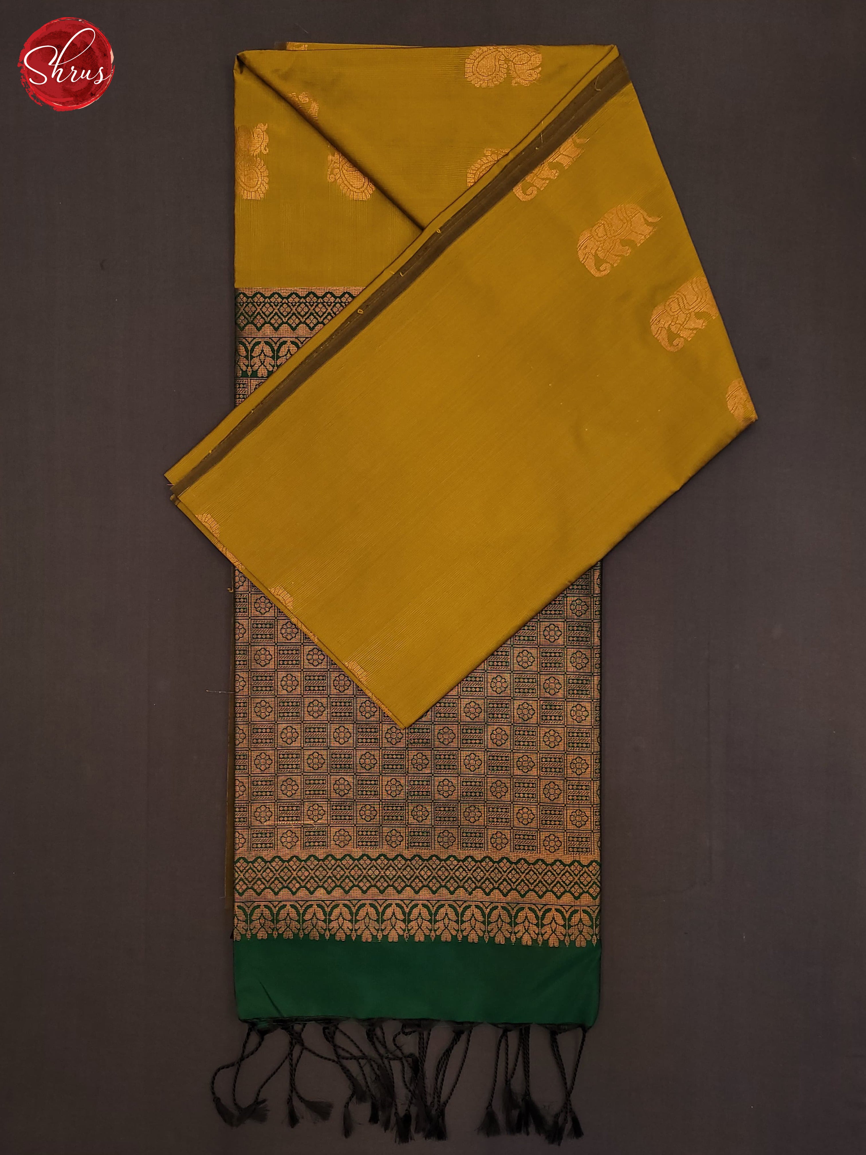 mehandi green & green - Semi Softsilk Saree - Shop on ShrusEternity.com