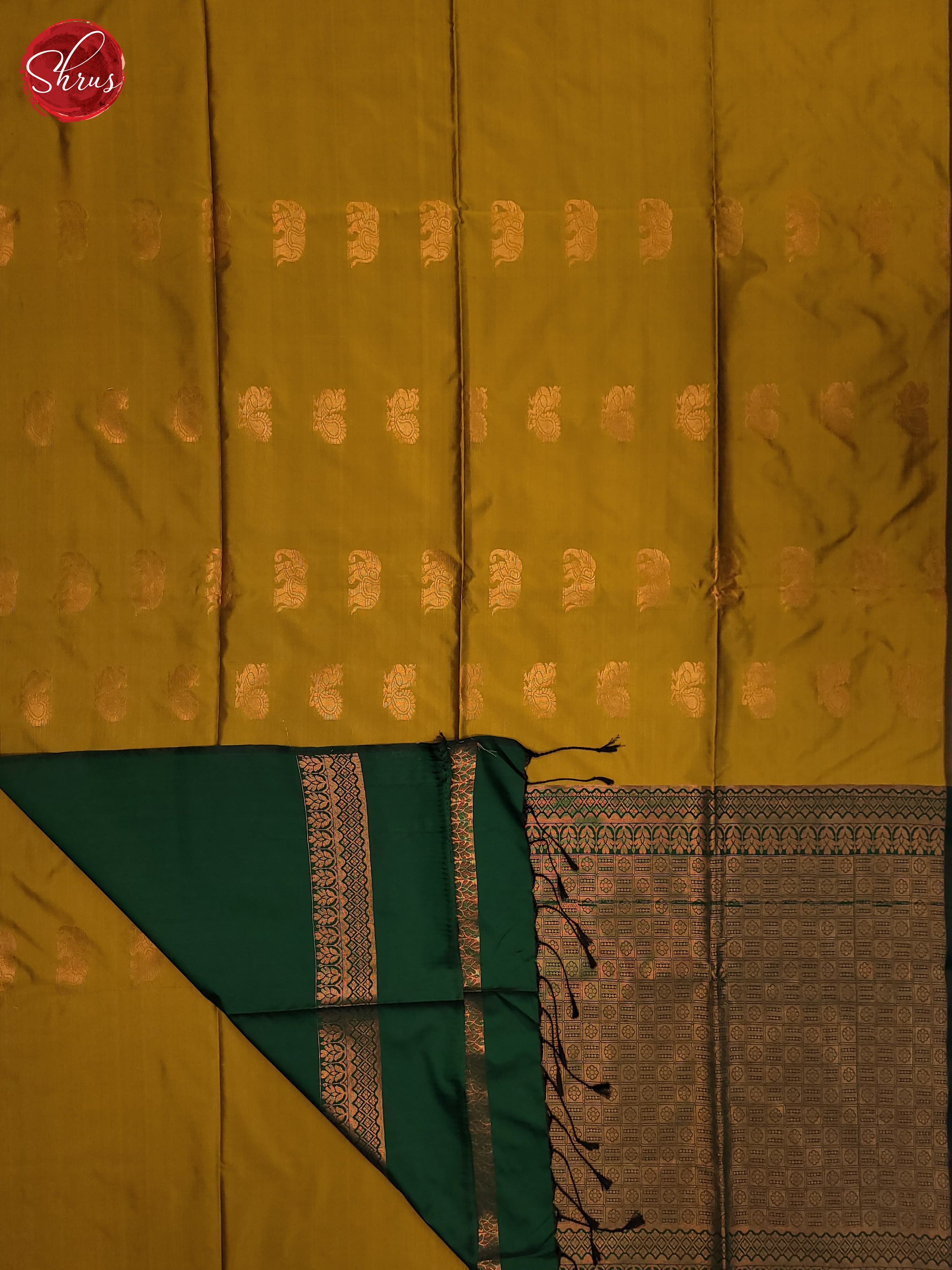 mehandi green & green - Semi Softsilk Saree - Shop on ShrusEternity.com