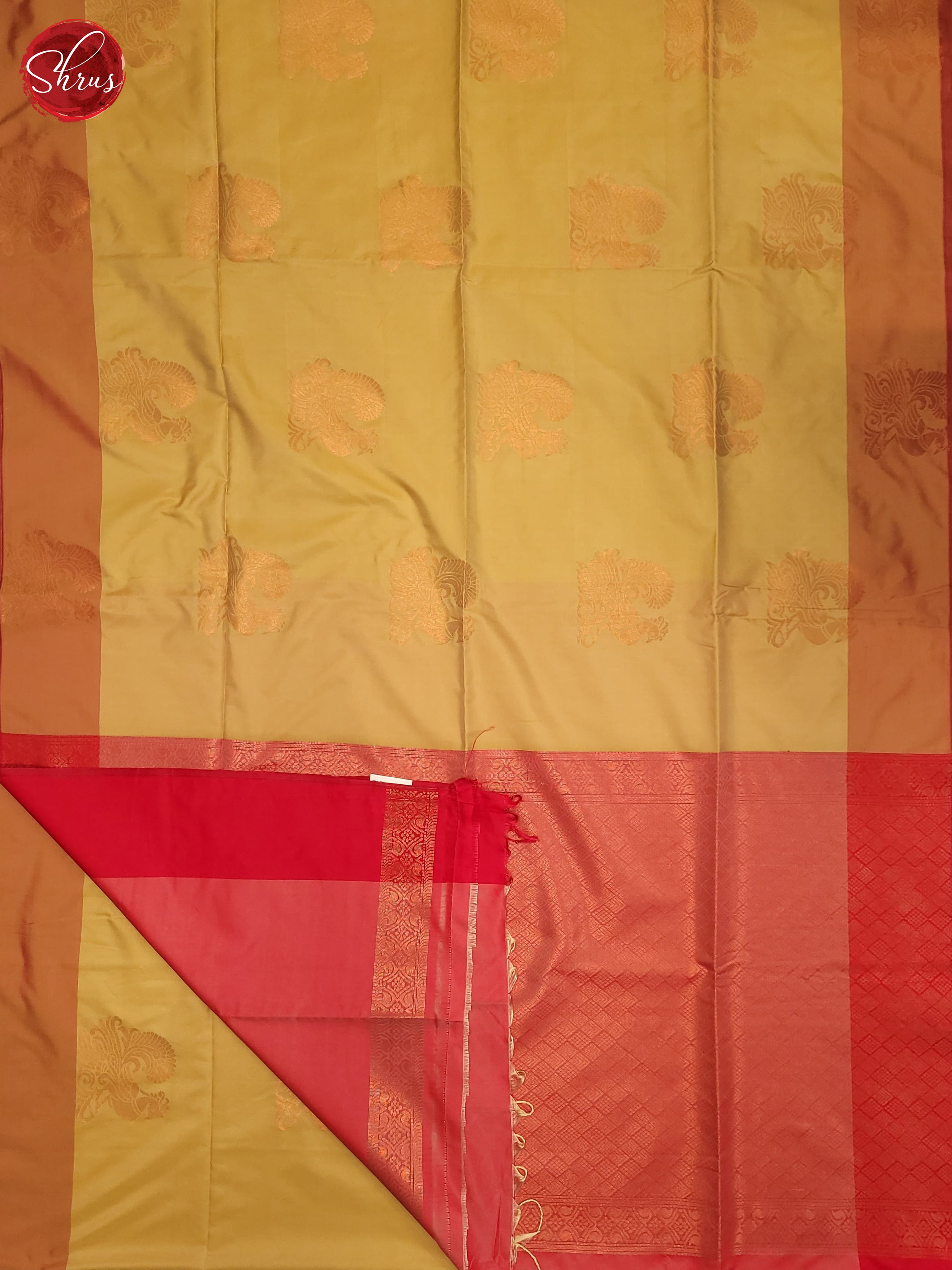 Beige and Reddish pink - Semi Softsilk Saree - Shop on ShrusEternity.com