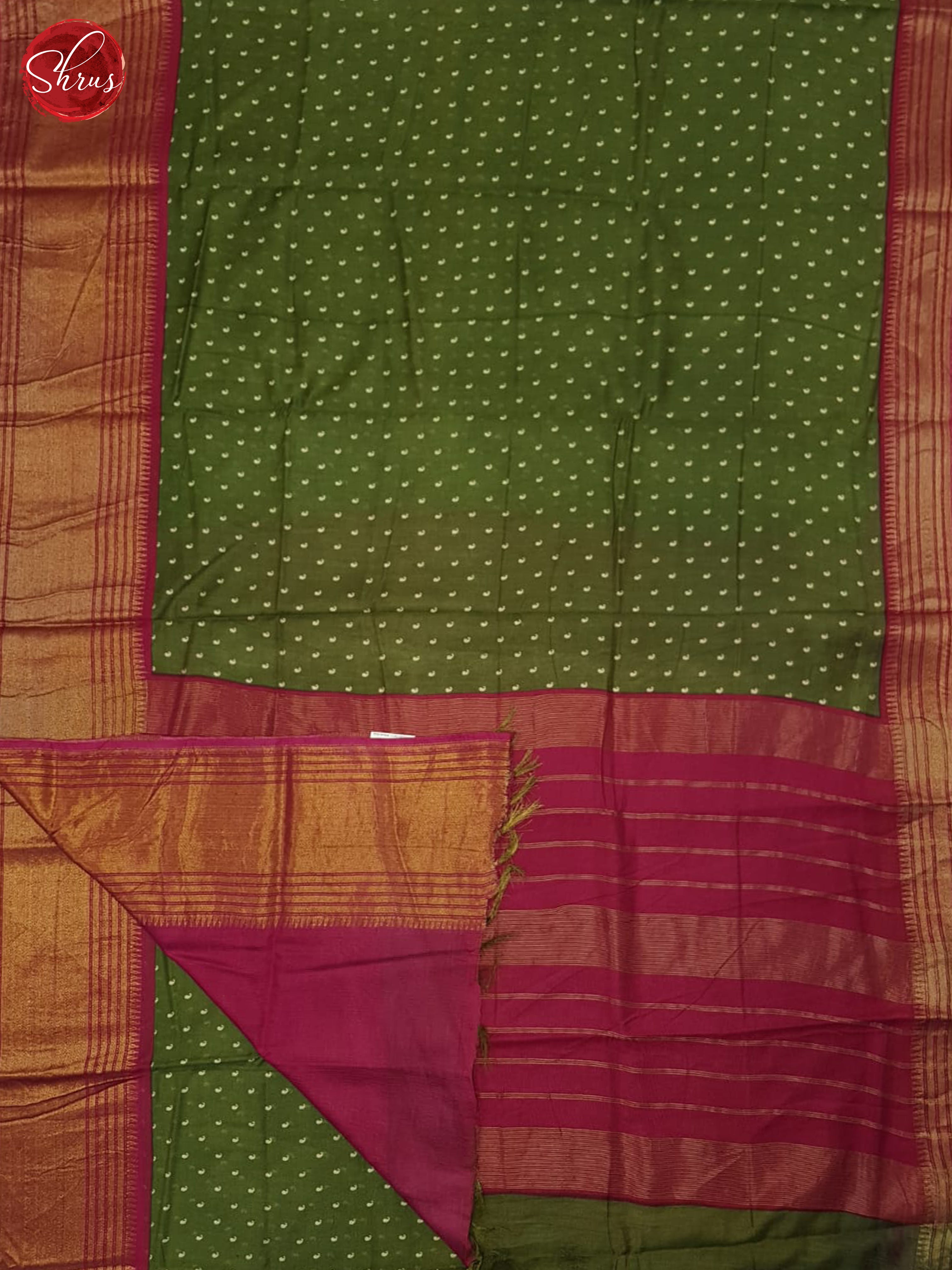 Green & Pink  - Semi Tussar Saree - Shop on ShrusEternity.com