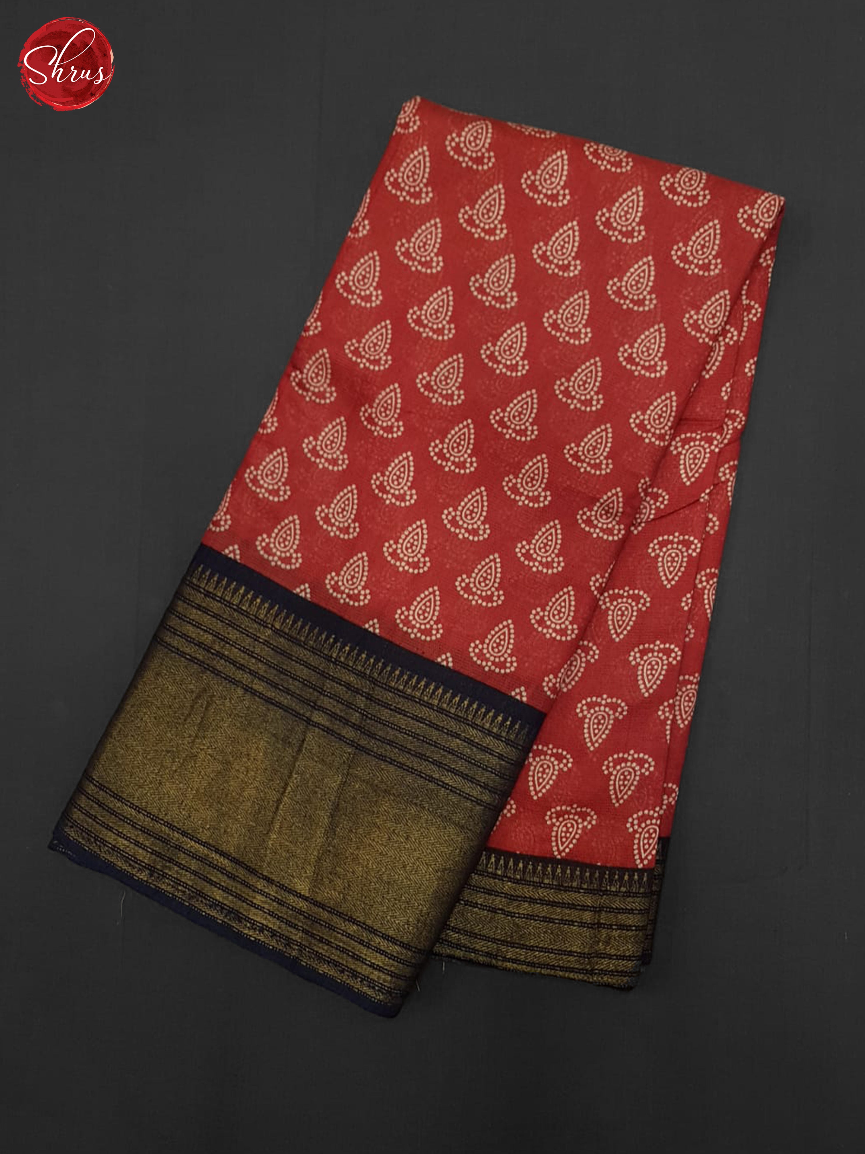 Red & Blue - Semi Tussar Saree - Shop on ShrusEternity.com