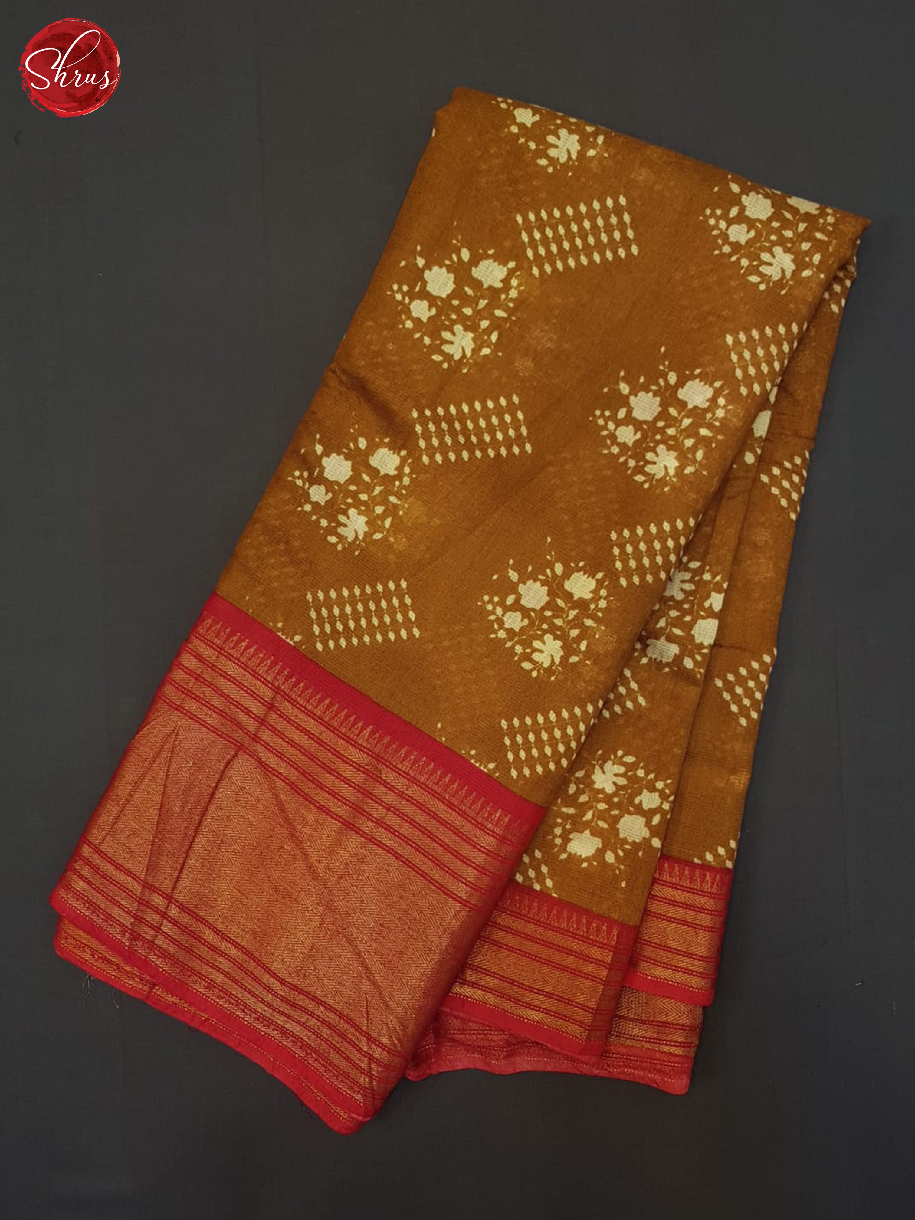 Honey & Red  - Semi Tussar Saree - Shop on ShrusEternity.com