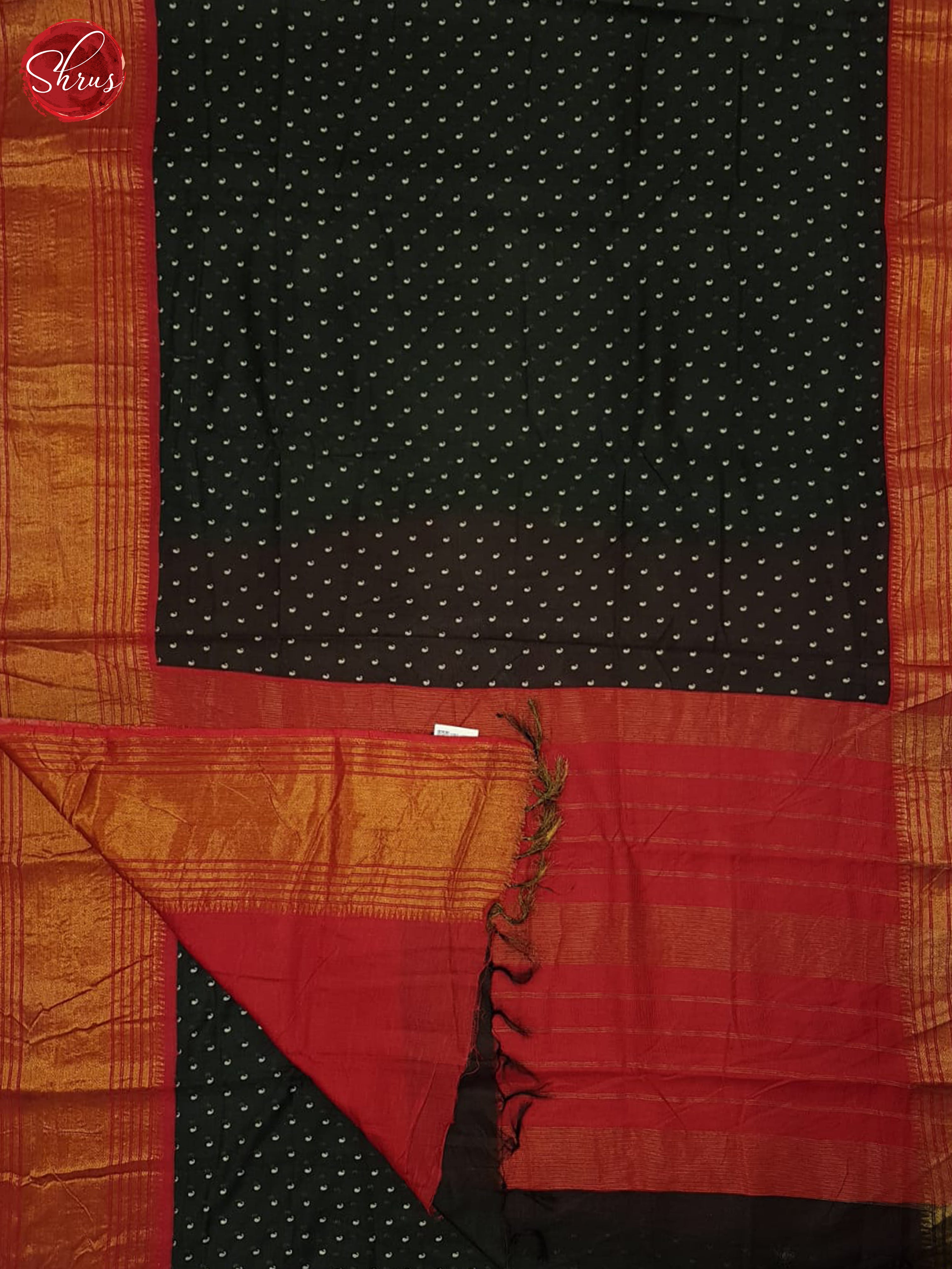 Black & Red - Semi Tussar Saree - Shop on ShrusEternity.com