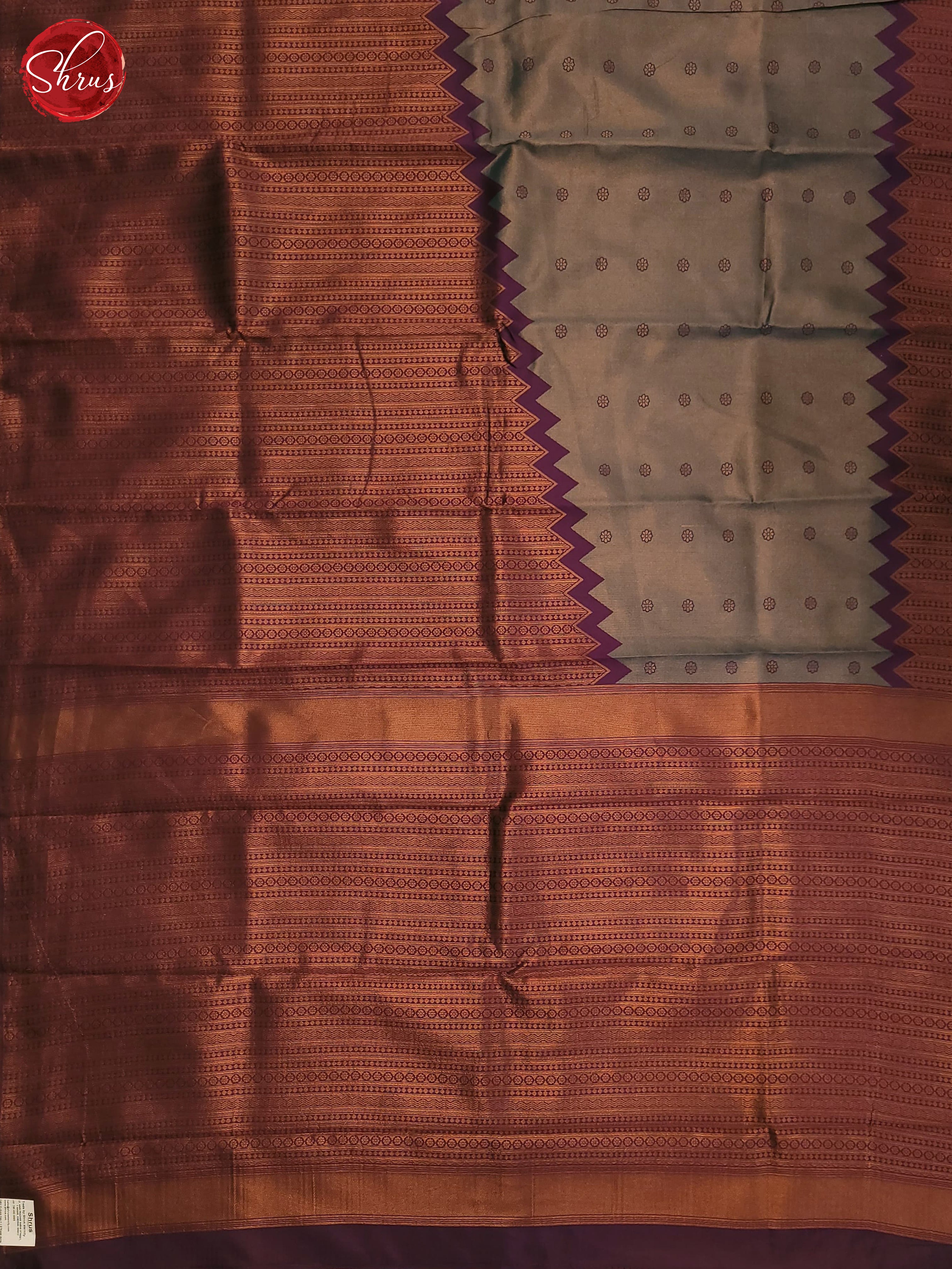 Blue & Purple - Semi Tissue Saree - Shop on ShrusEternity.com