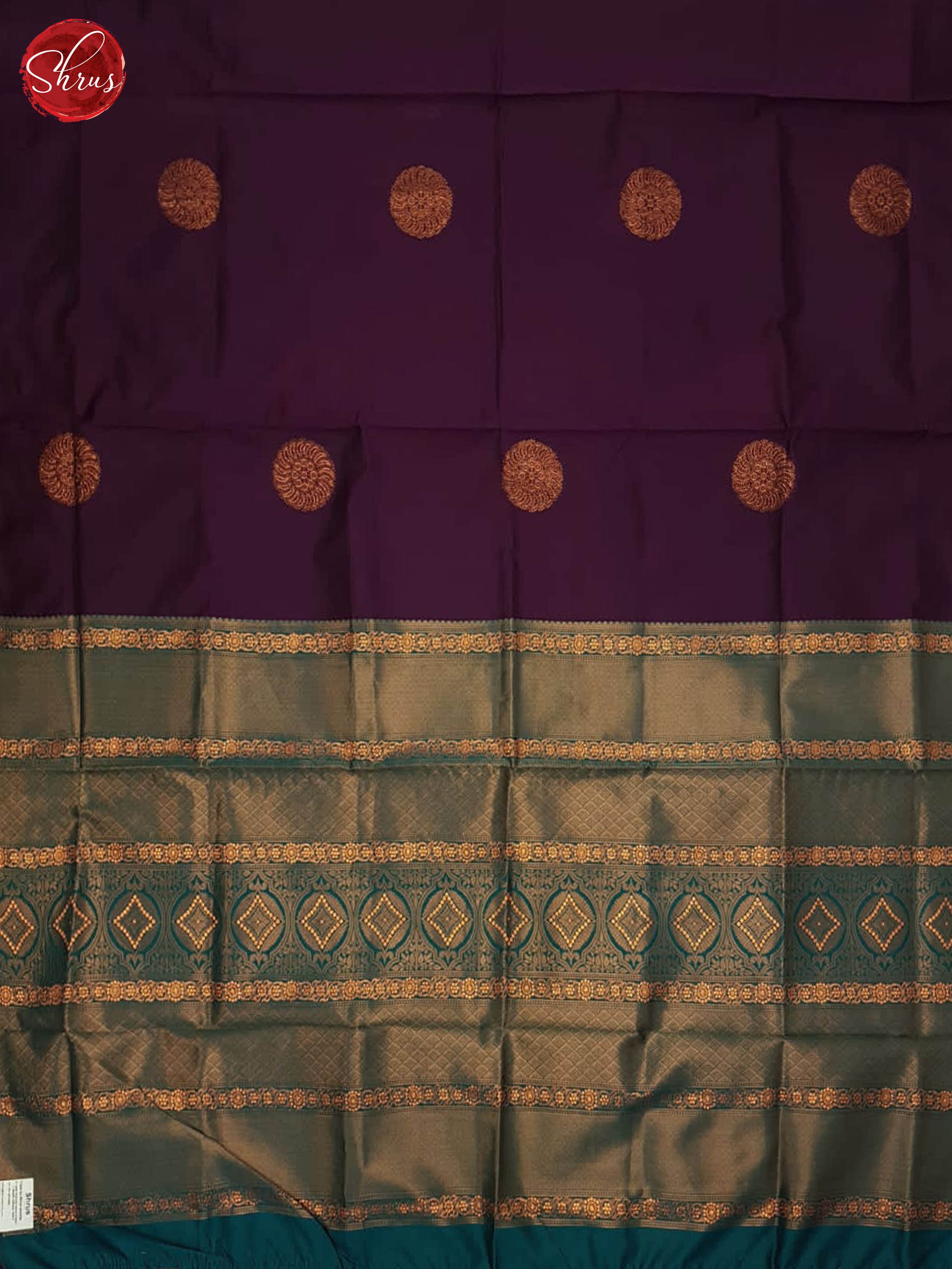 Purple & Green - Semi Softsilk Saree - Shop on ShrusEternity.com