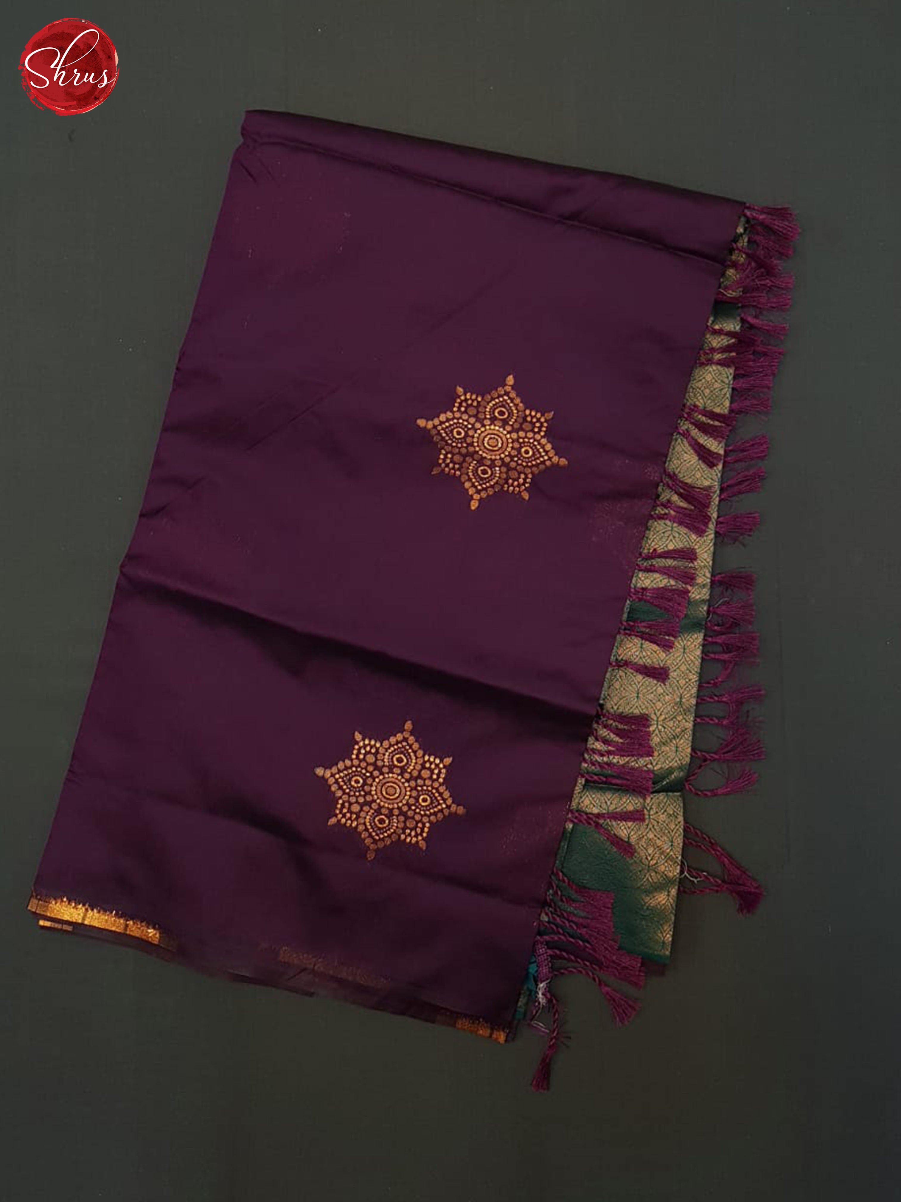 Wine And Green-Semi Soft silk saree - Shop on ShrusEternity.com