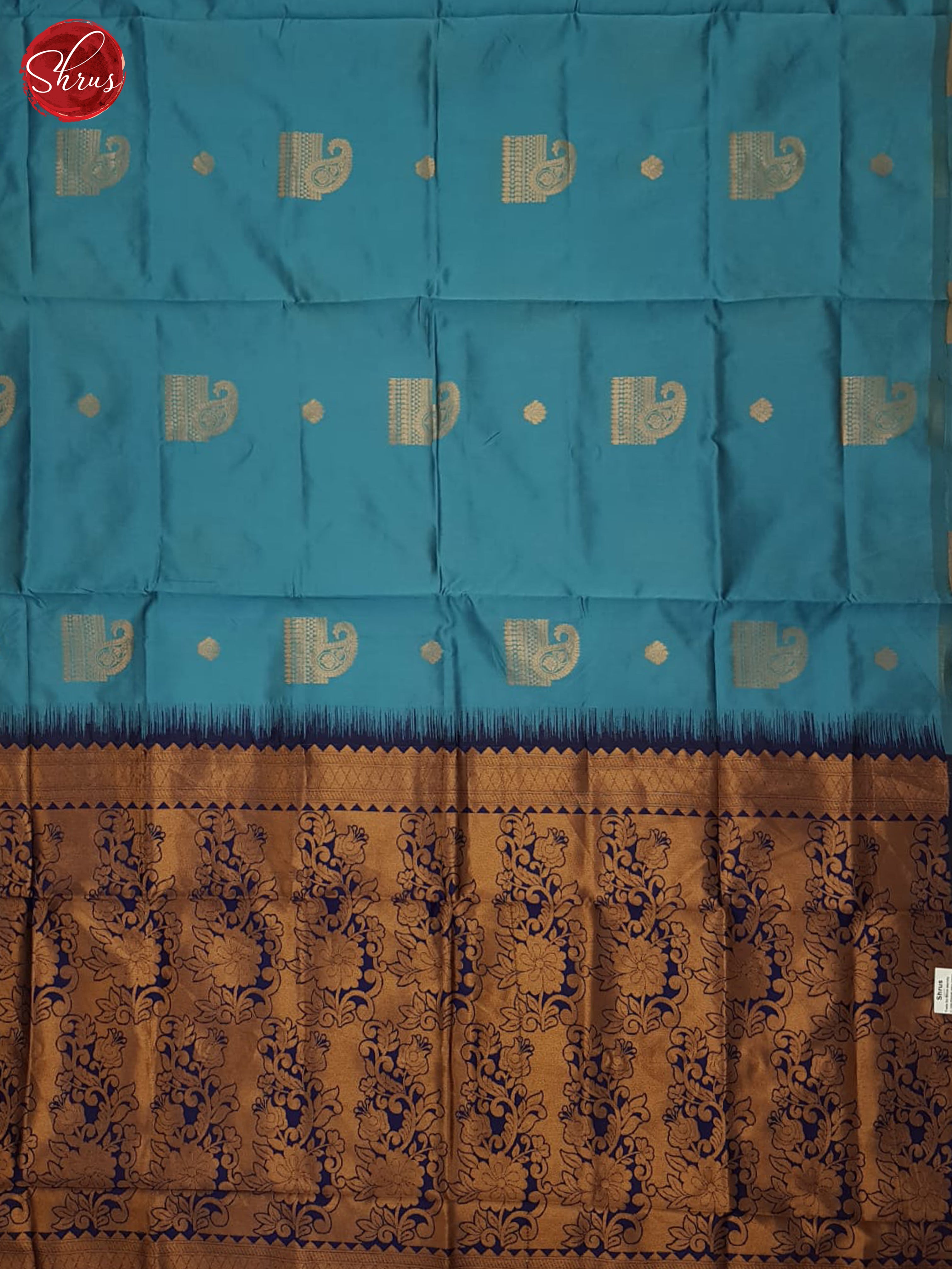 Blue & Navy Blue  -Semi Softsilk Saree - Shop on ShrusEternity.com