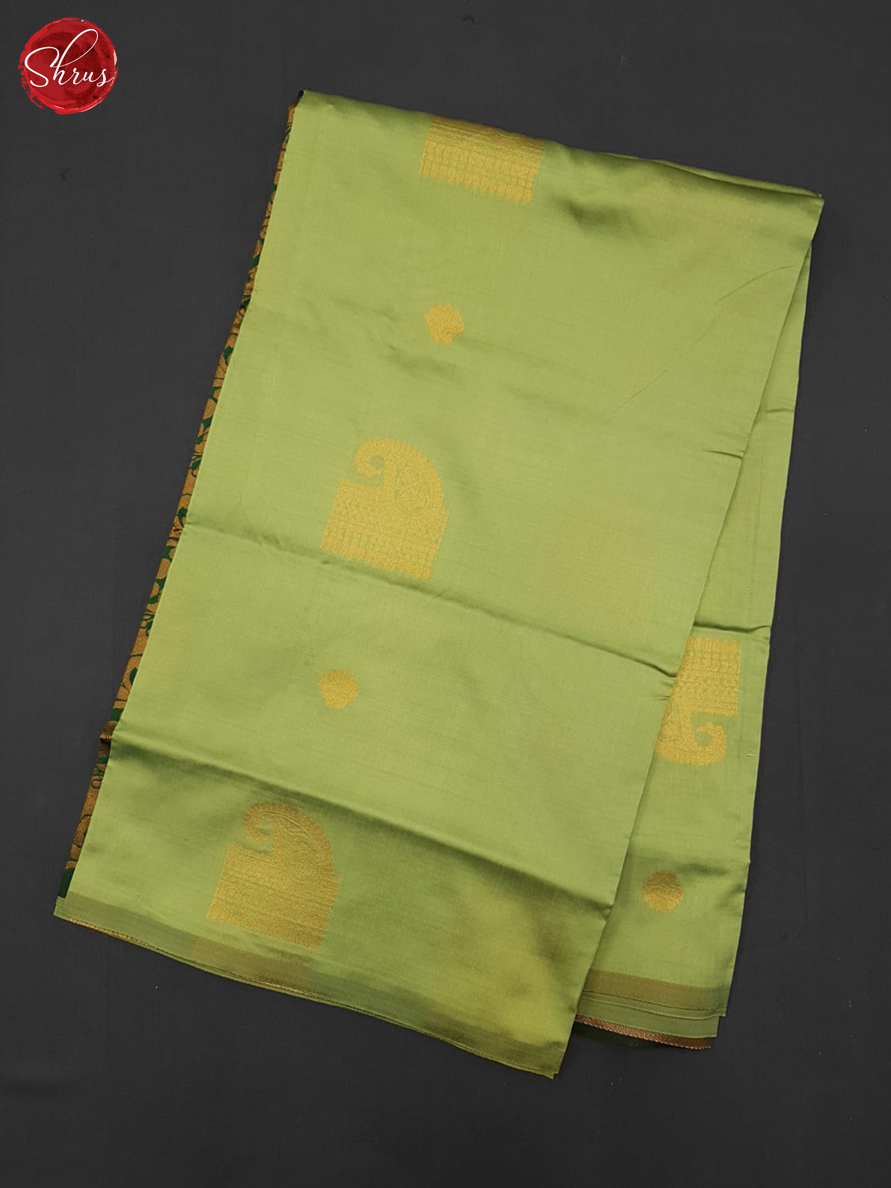 Pastel Green & Green -Semi Softsilk Saree - Shop on ShrusEternity.com