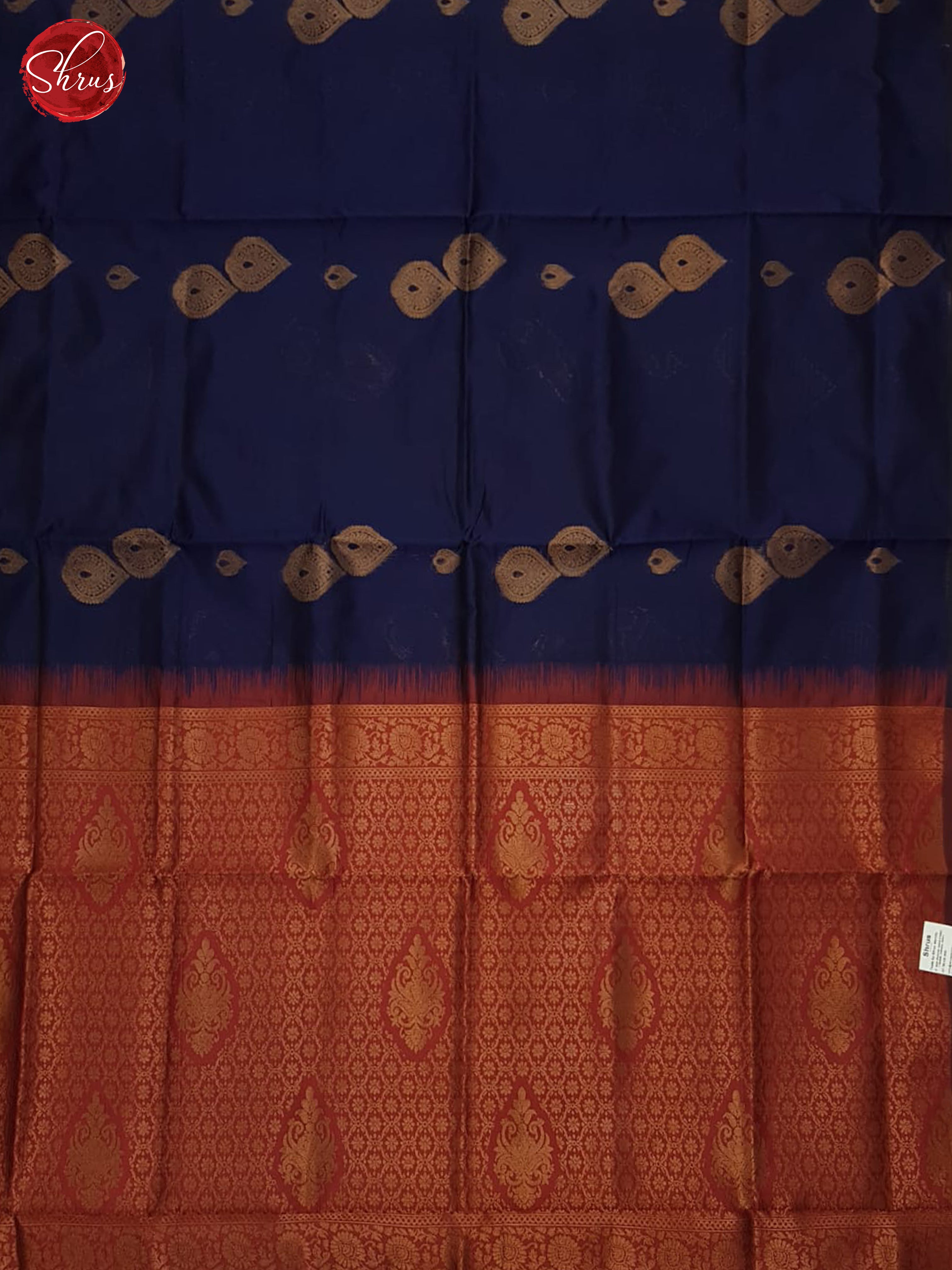 Blue And Arakku Maroon- Semi Soft Silk Saree - Shop on ShrusEternity.com