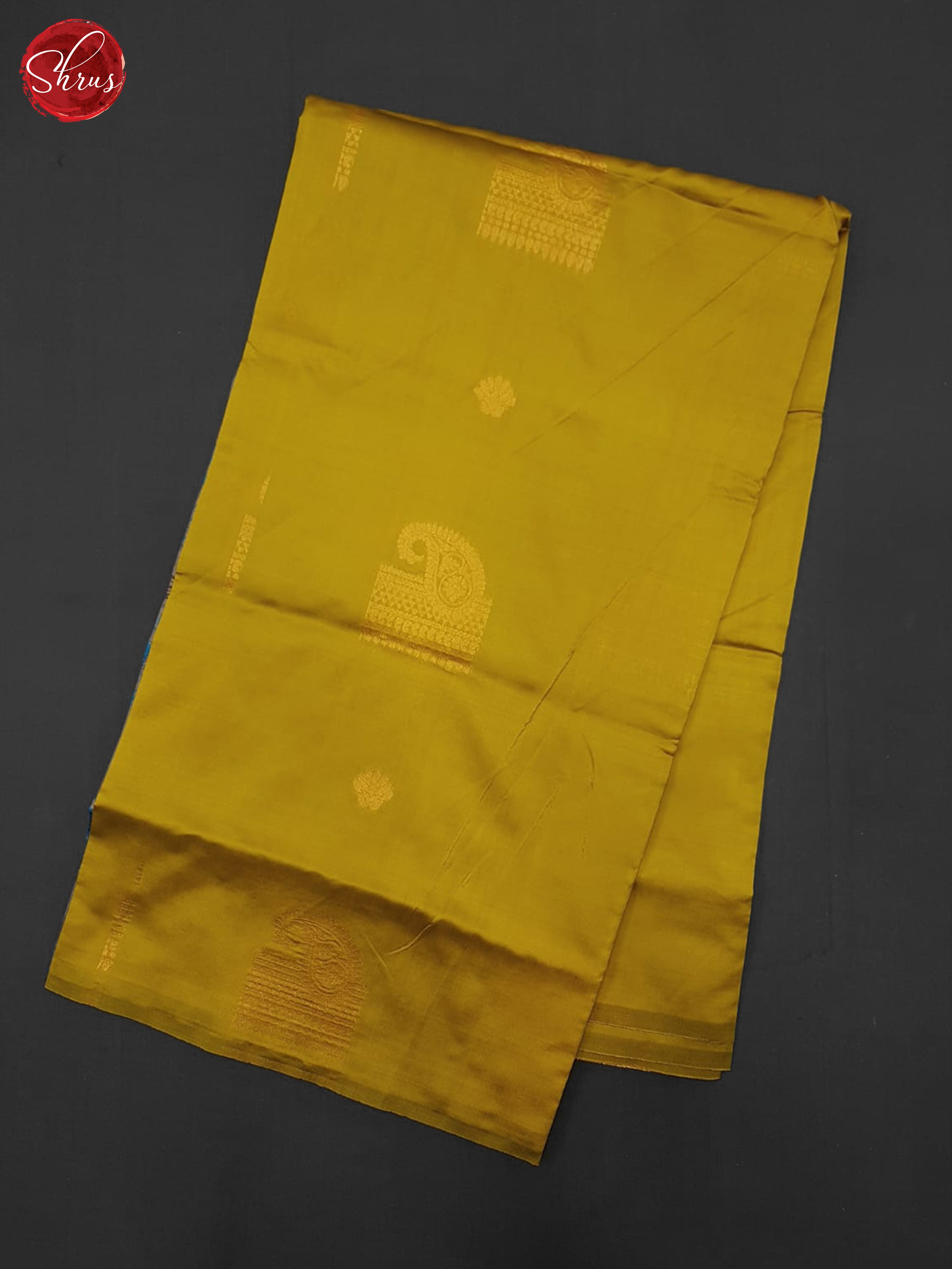 Mustard And Blue- Semi Soft Silk Saree - Shop on ShrusEternity.com