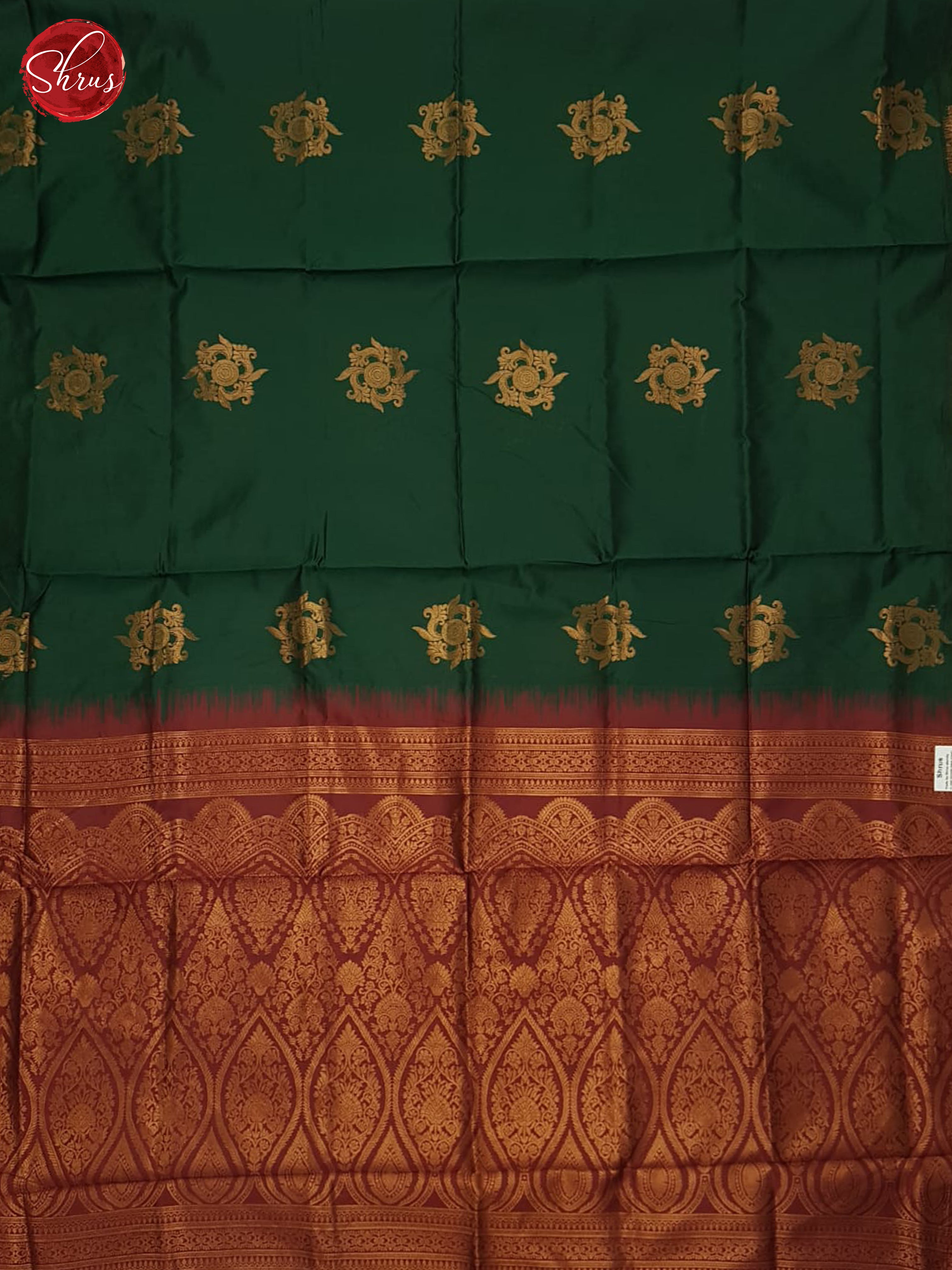 Green and Arakku Maroon- Semi Soft Silk Saree - Shop on ShrusEternity.com