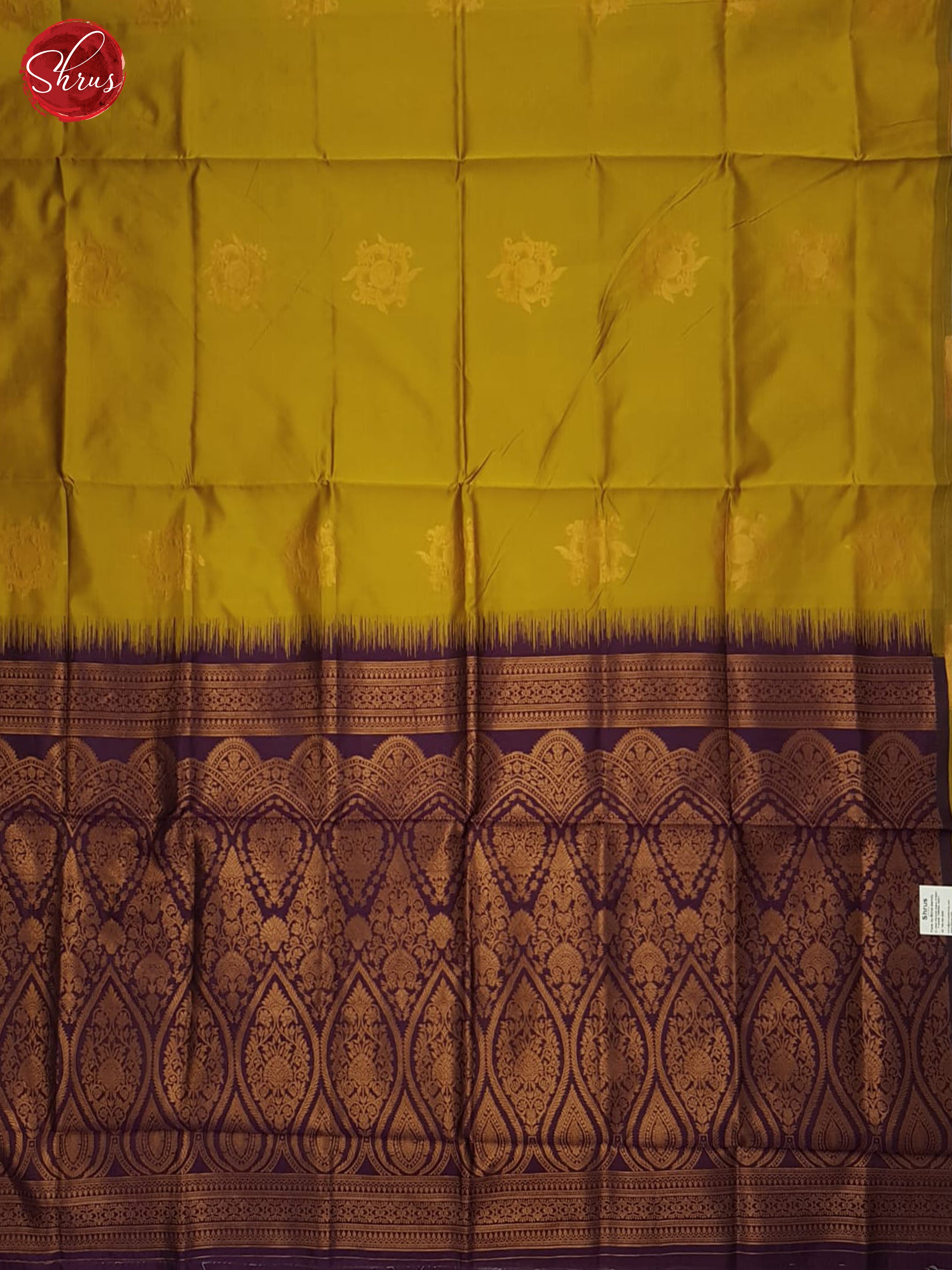 Mustard And Wine- Semi Soft Silk Saree - Shop on ShrusEternity.com