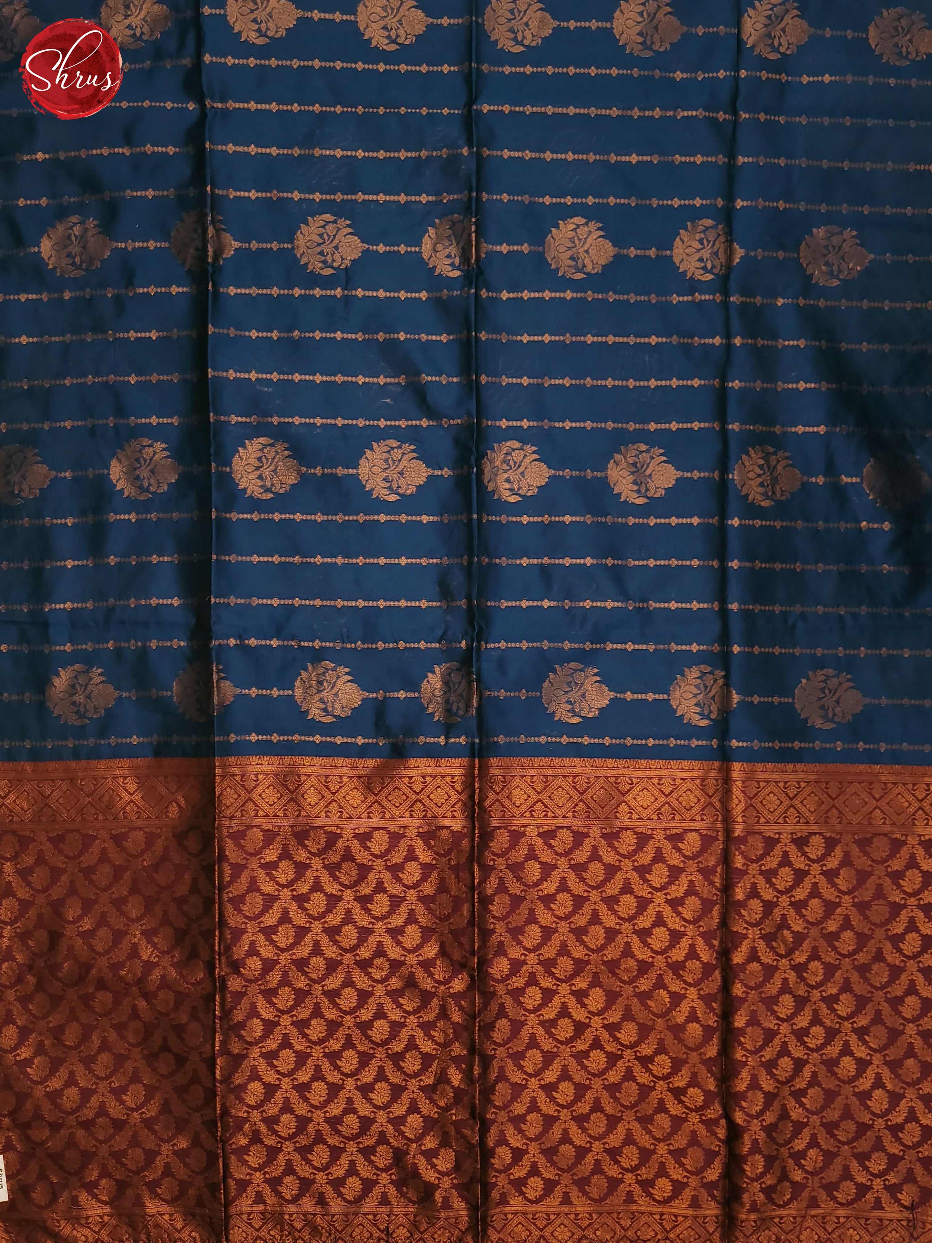 German Blue &maroon - Semi Softsilk Saree - Shop on ShrusEternity.com