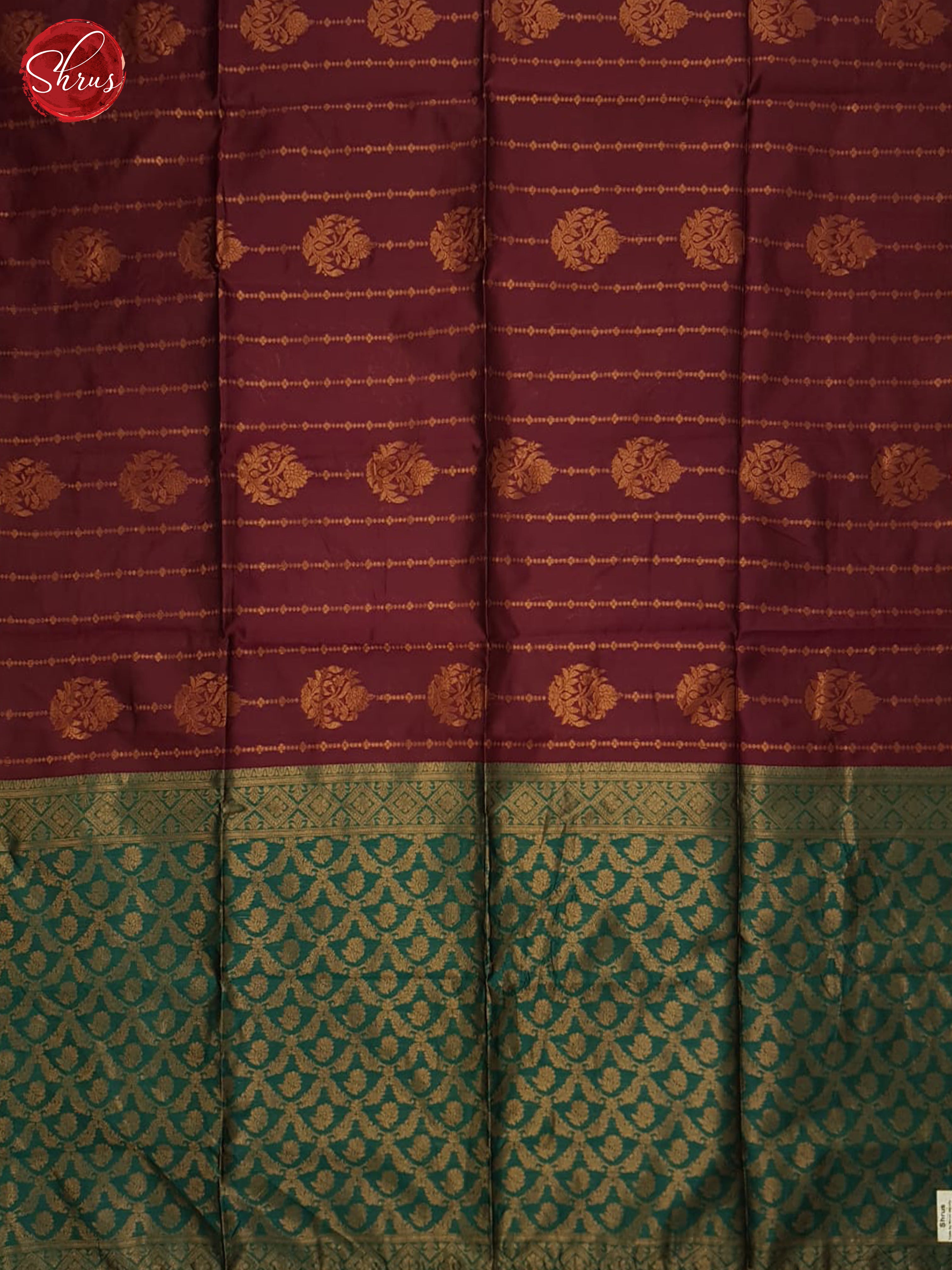 Maroon & Green- Semi Softsilk Saree - Shop on ShrusEternity.com