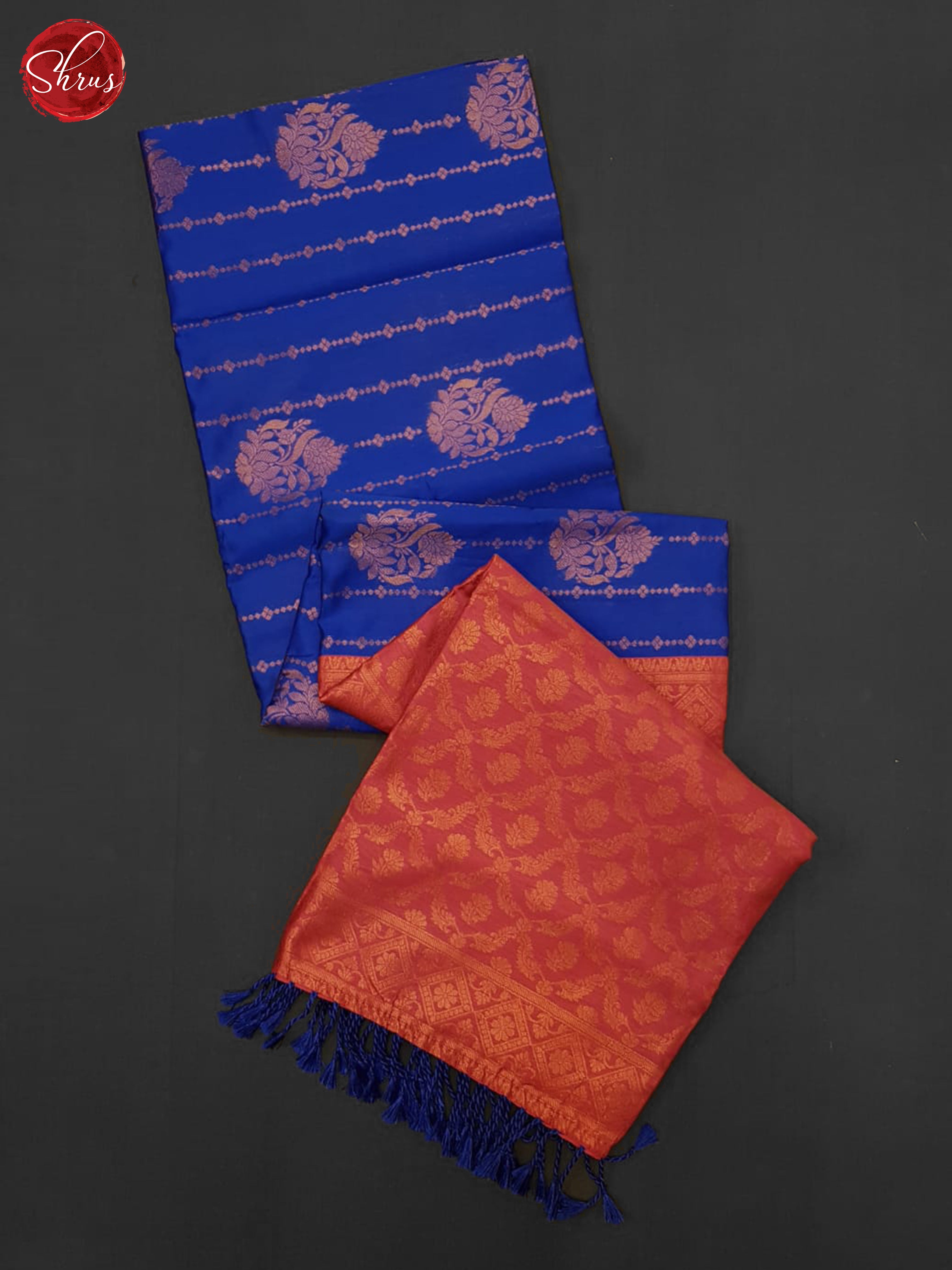 Blue & Pink - Semi Softsilk Saree - Shop on ShrusEternity.com