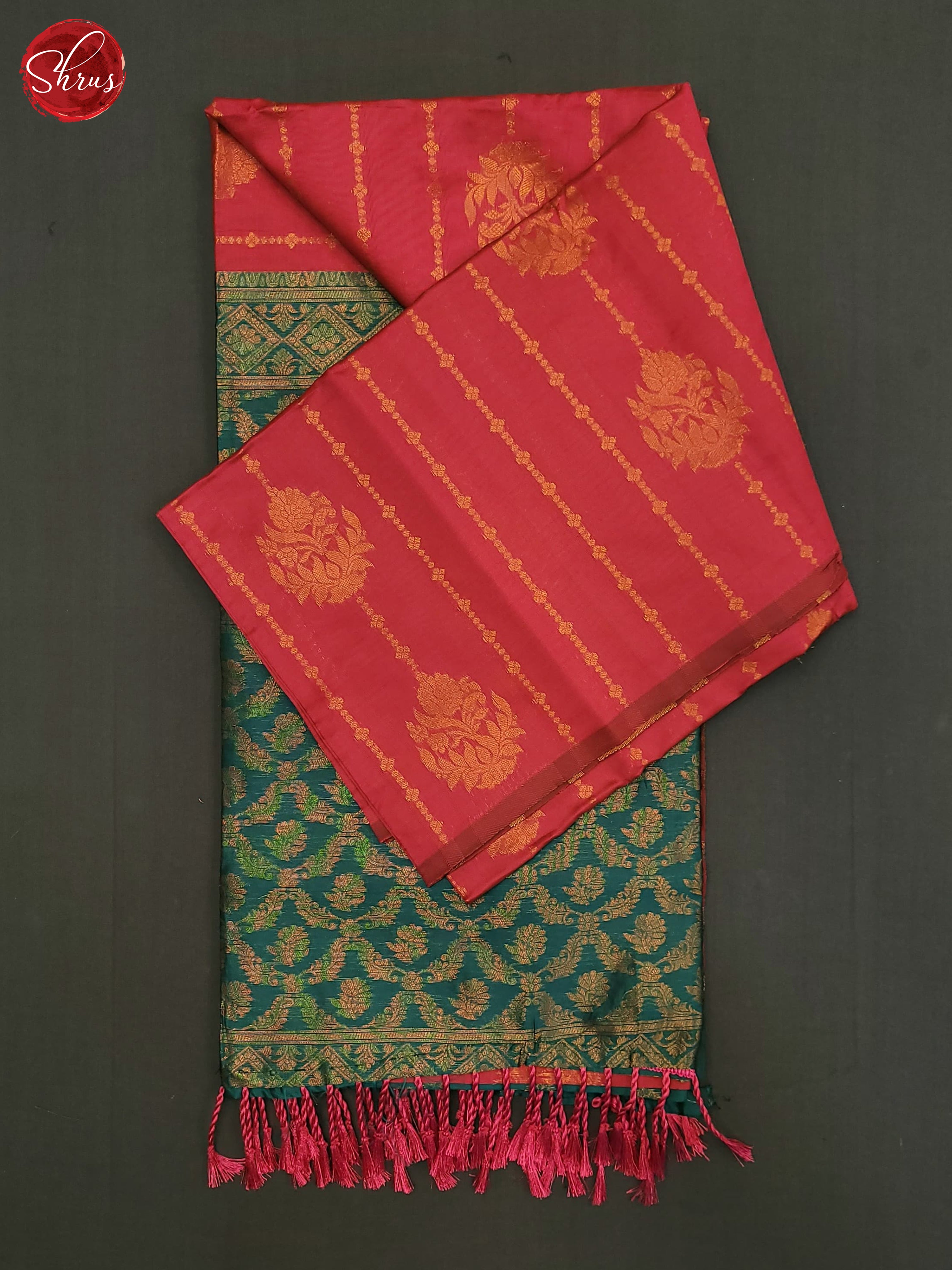 Pink & Green - Semi Softsilk Saree - Shop on ShrusEternity.com