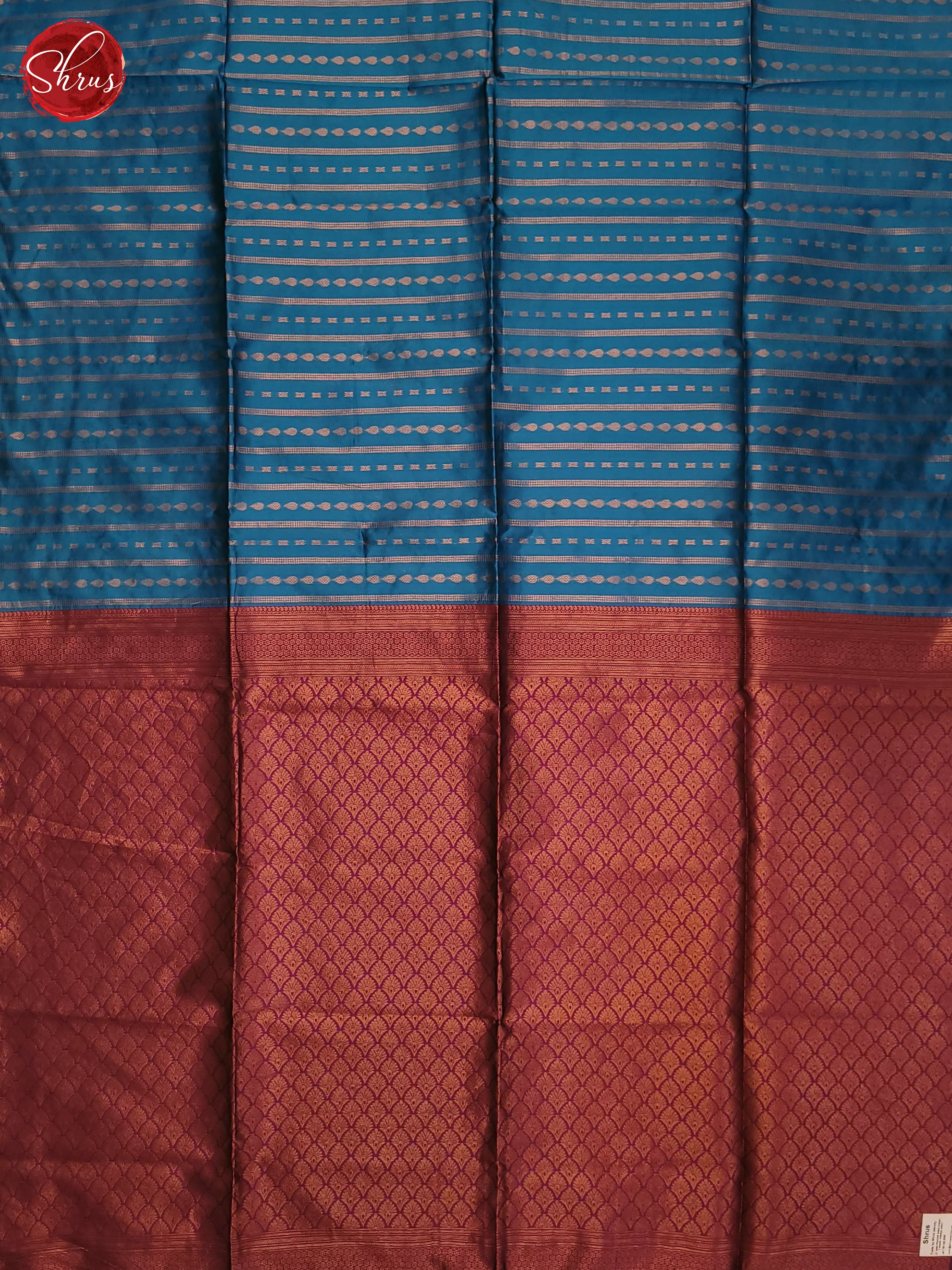 Blue &  WIne- Semi Softsilk Saree - Shop on ShrusEternity.com