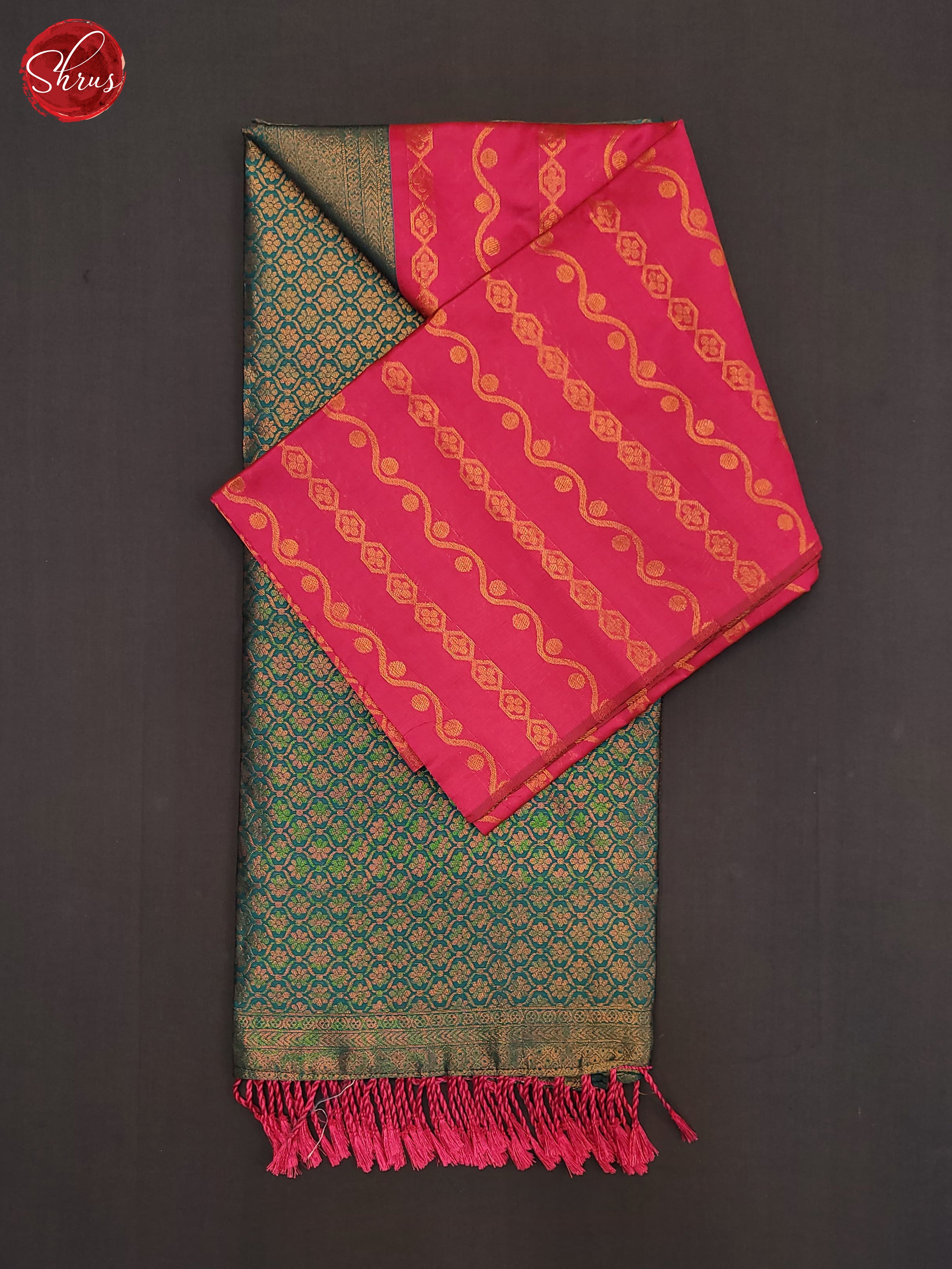 Pink & Green - Semi Softsilk Saree - Shop on ShrusEternity.com