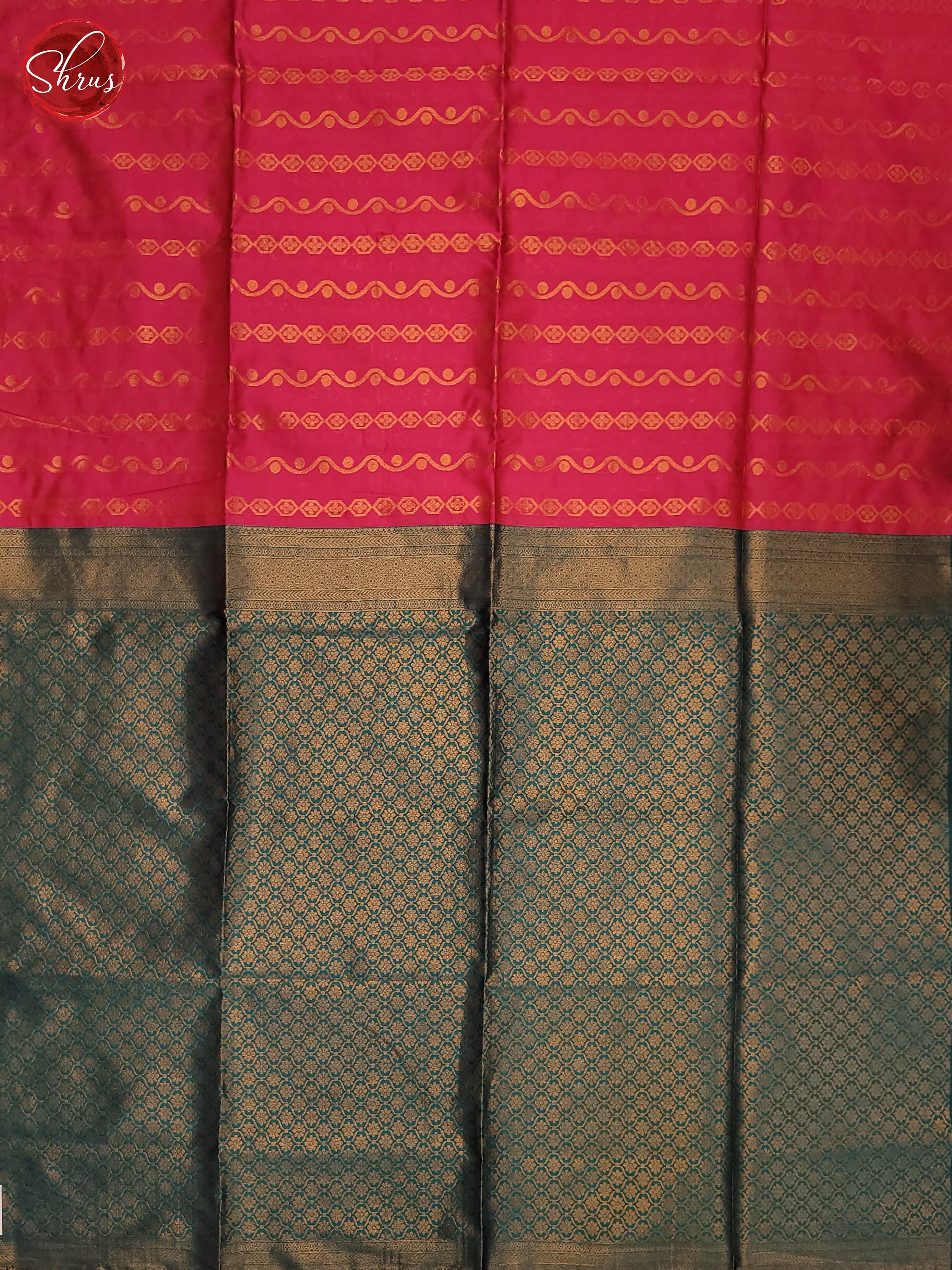 Pink & Green - Semi Softsilk Saree - Shop on ShrusEternity.com