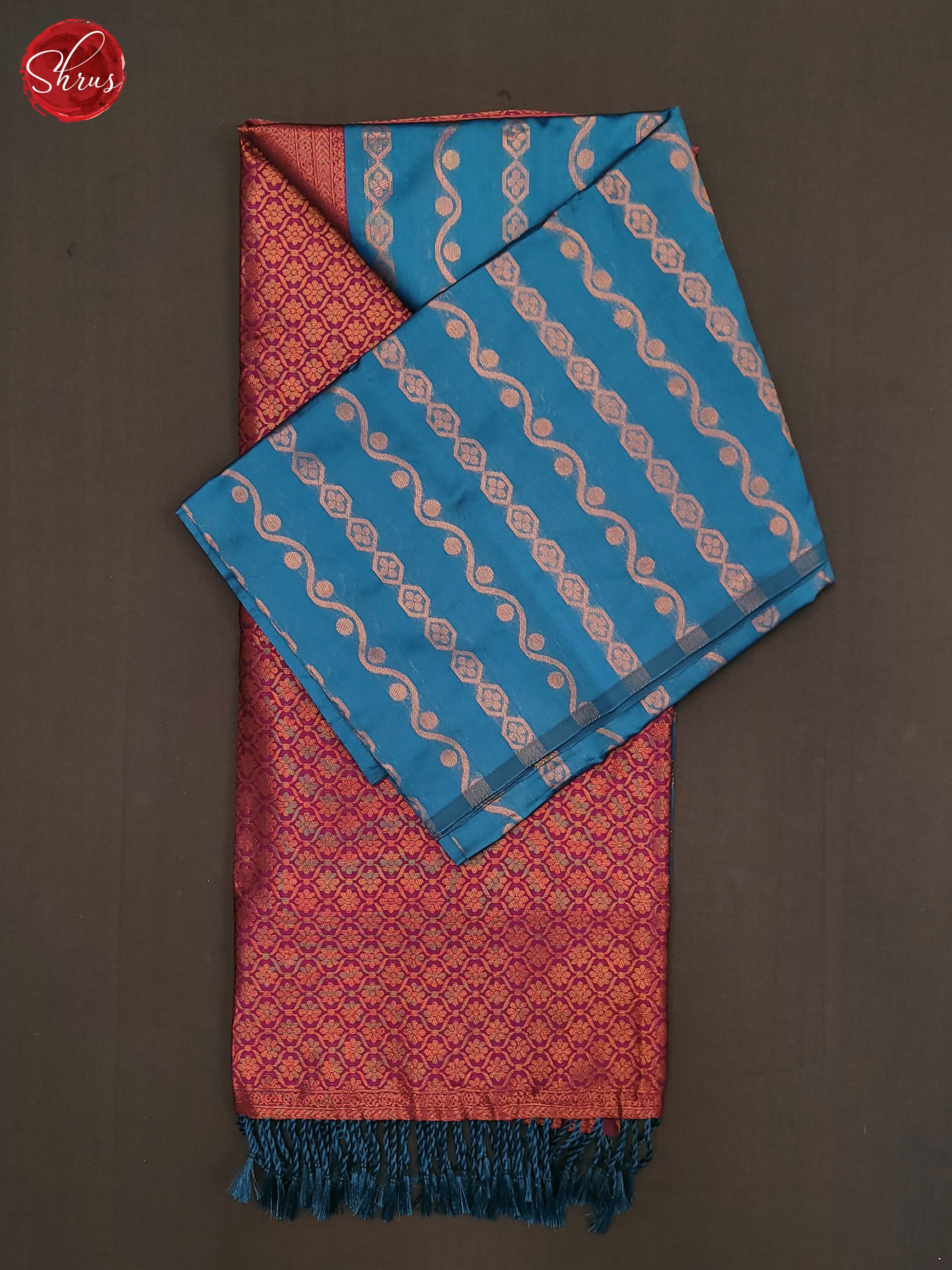 Blue & Pink - Semi Softsilk Saree - Shop on ShrusEternity.com