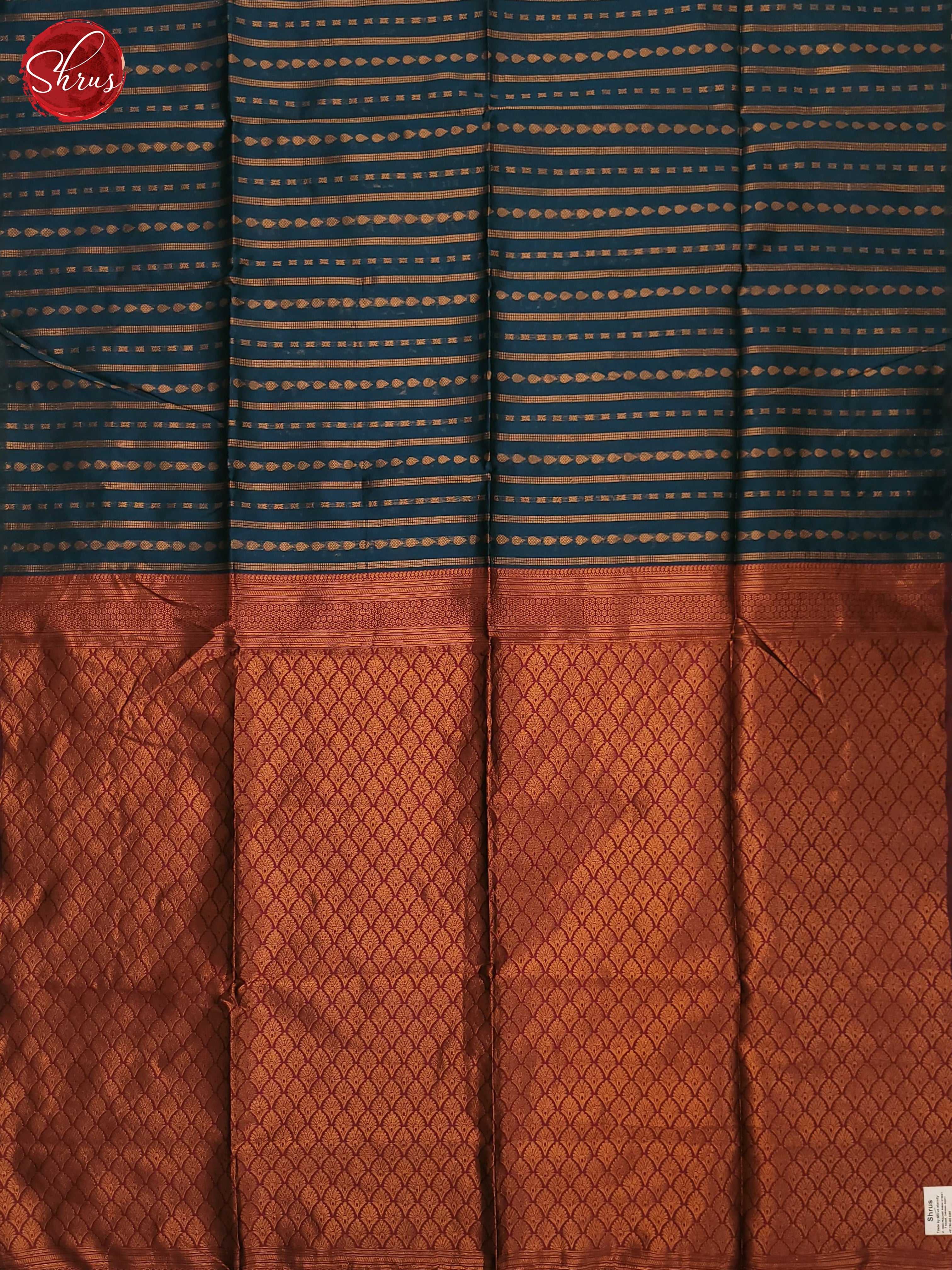 German Blue & MAroon  - Semi Softsilk Saree - Shop on ShrusEternity.com