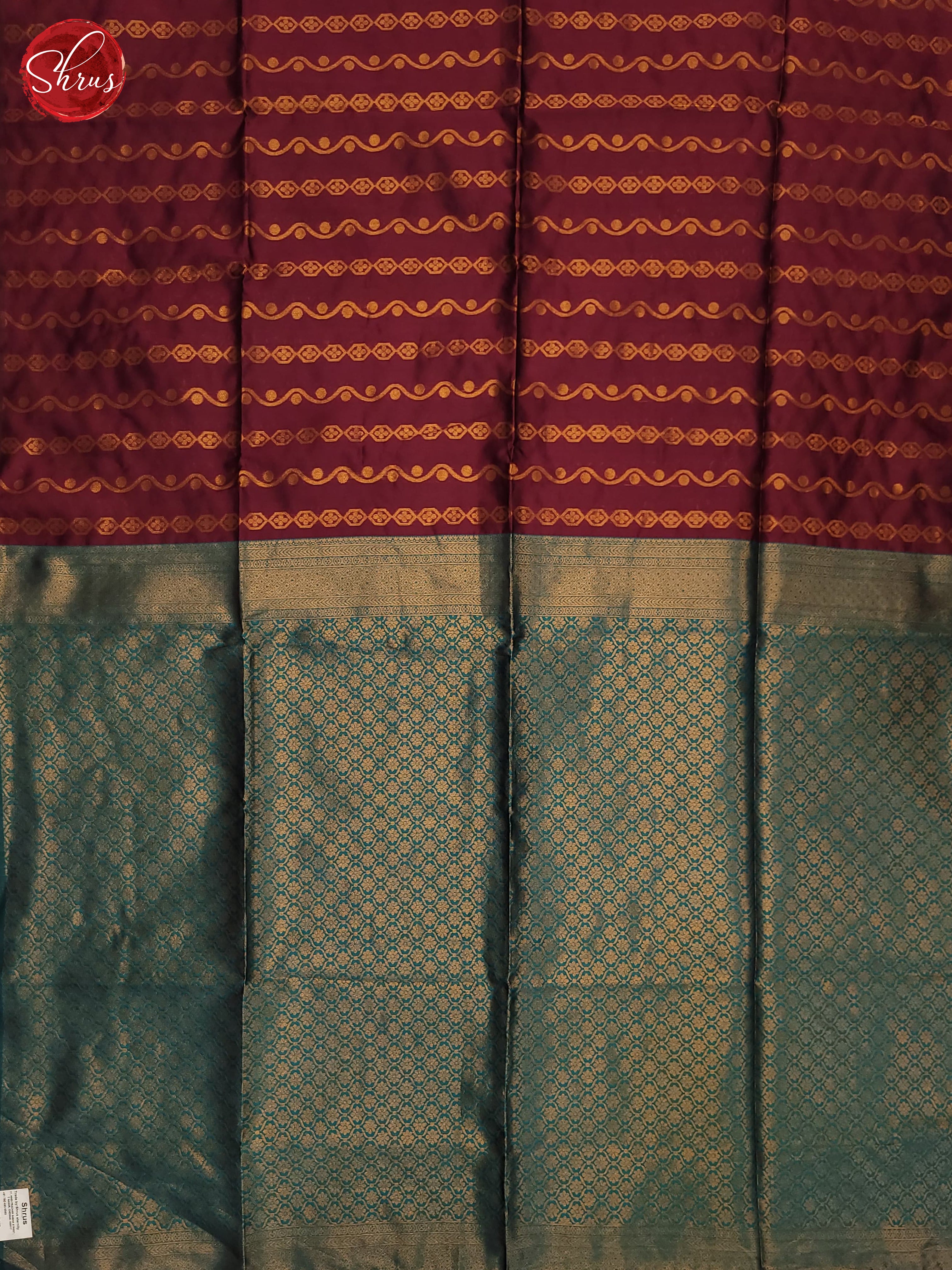 Maroon & Green - Semi Softsilk Saree - Shop on ShrusEternity.com