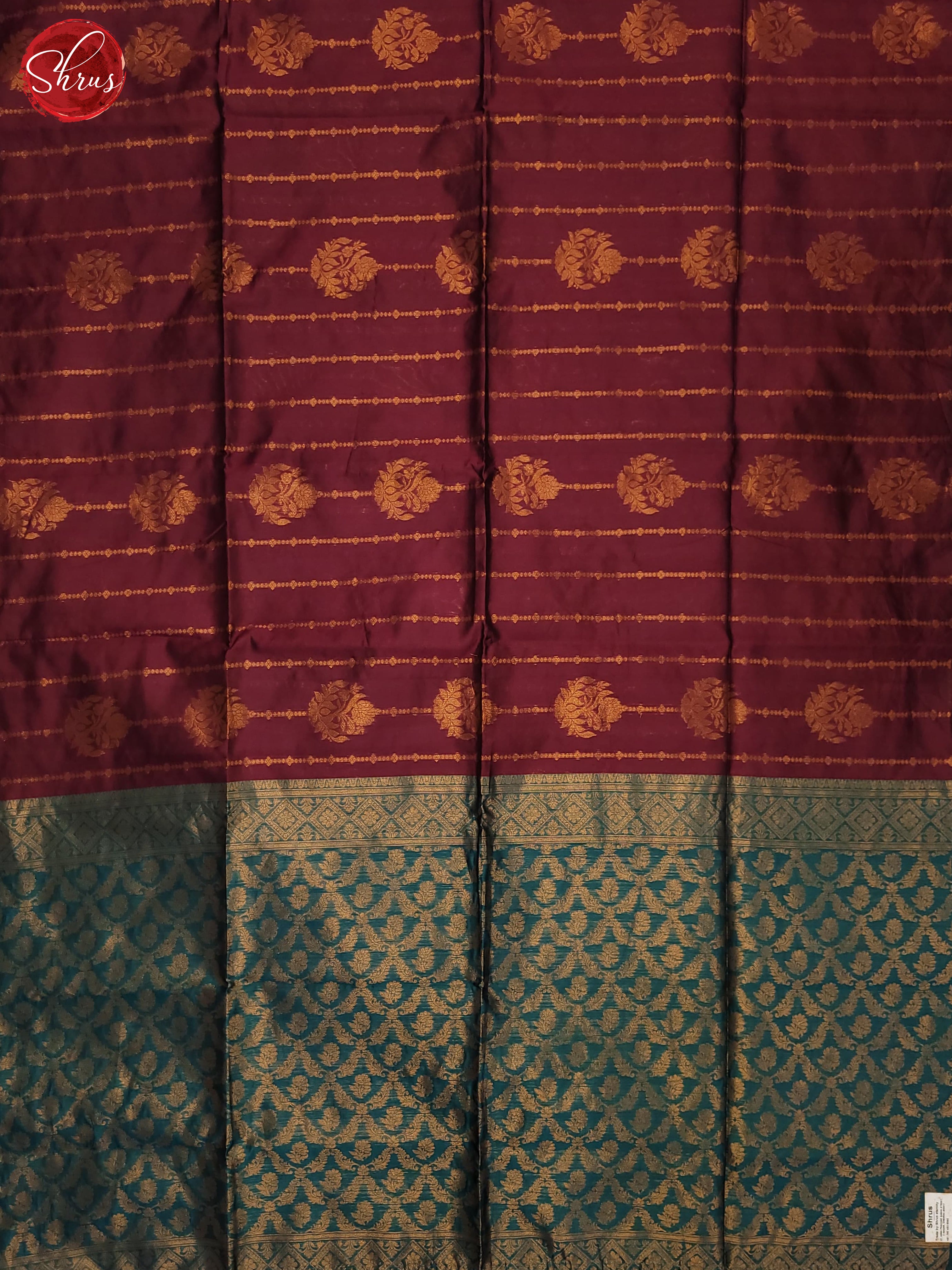 Maroon & Green - Semi Softsilk Saree - Shop on ShrusEternity.com