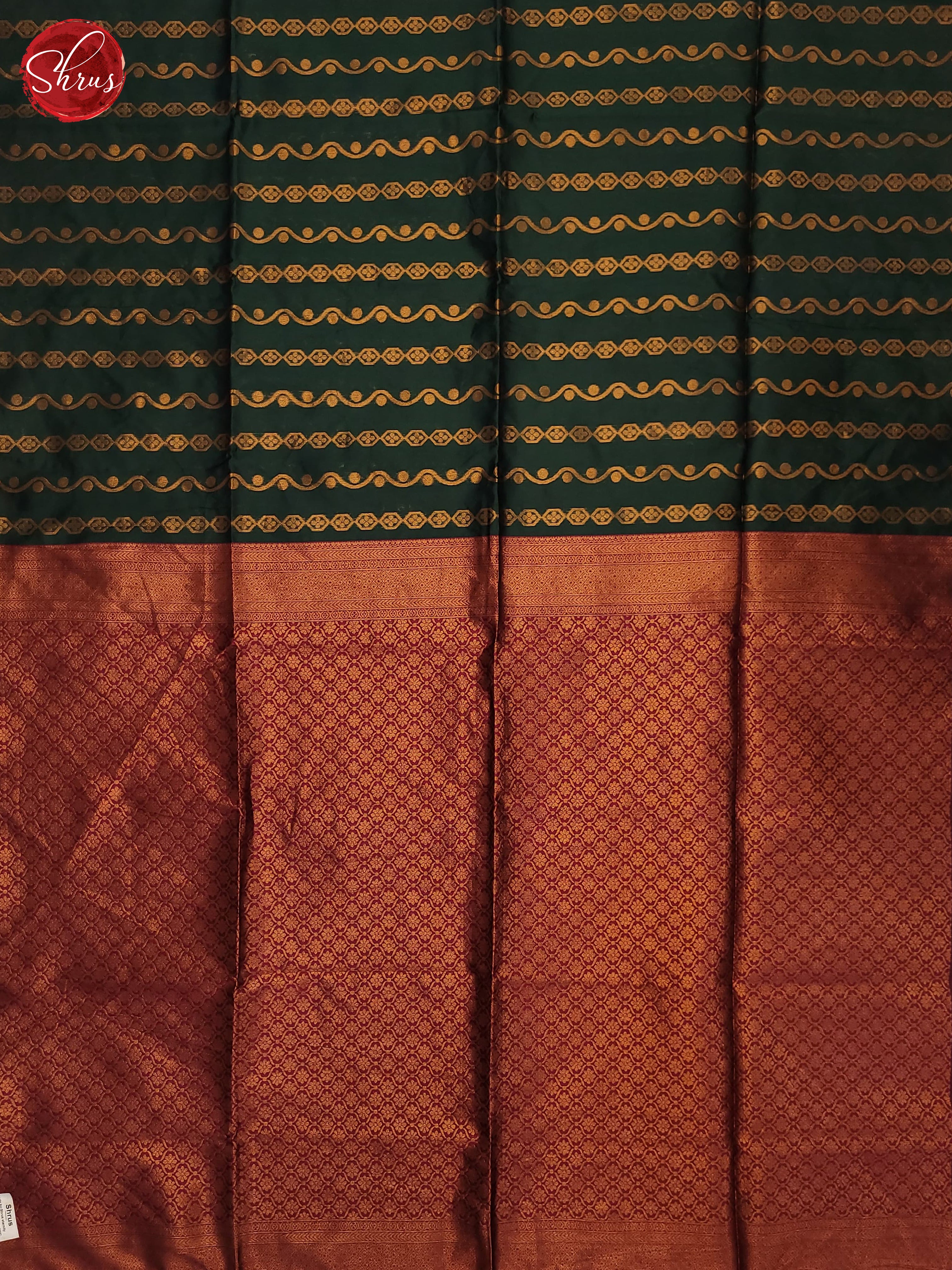 Bottle Green & Maroon - Semi Softsilk Saree - Shop on ShrusEternity.com