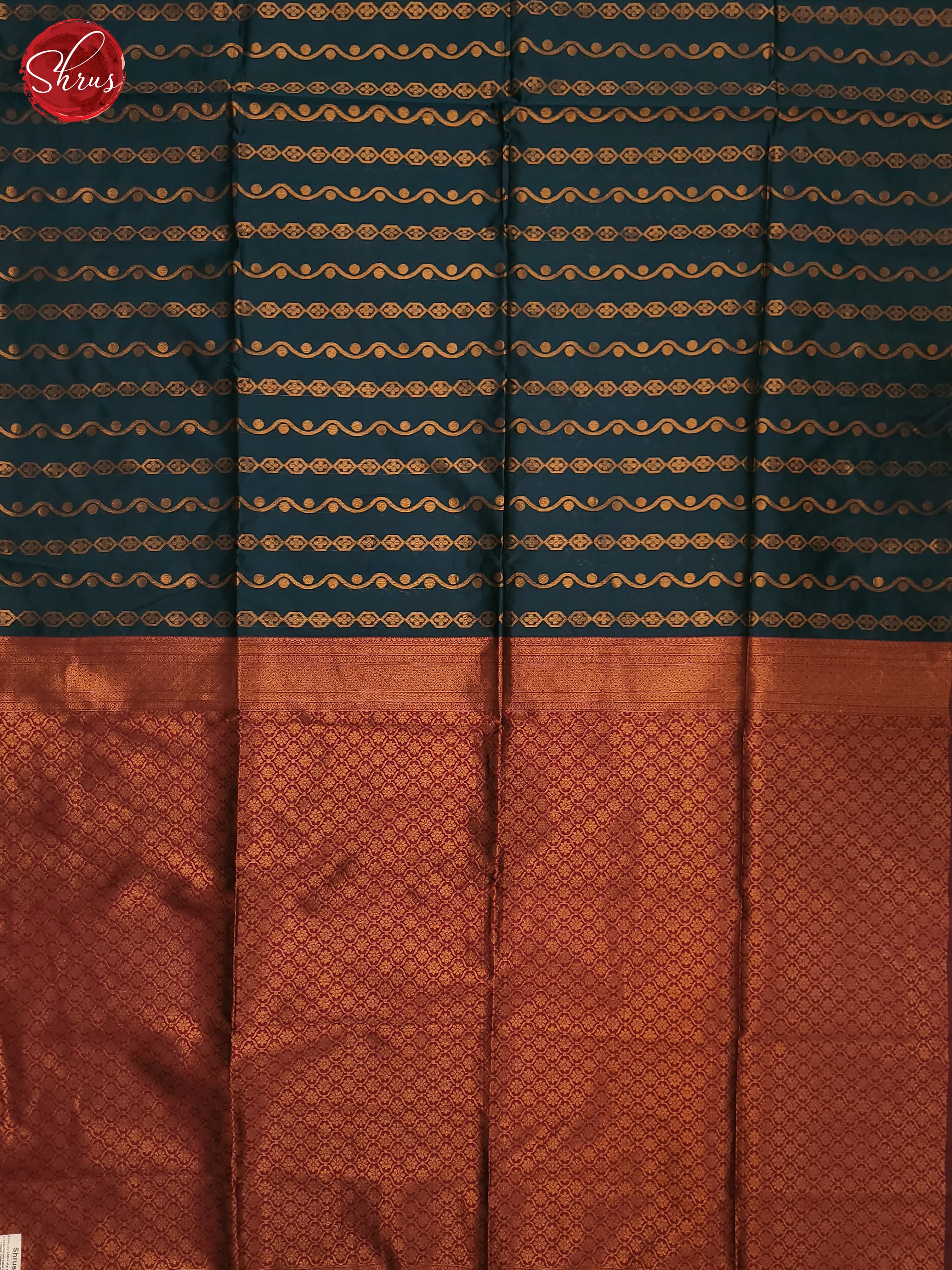 German Blue & MAroon - Semi Softsilk Saree - Shop on ShrusEternity.com