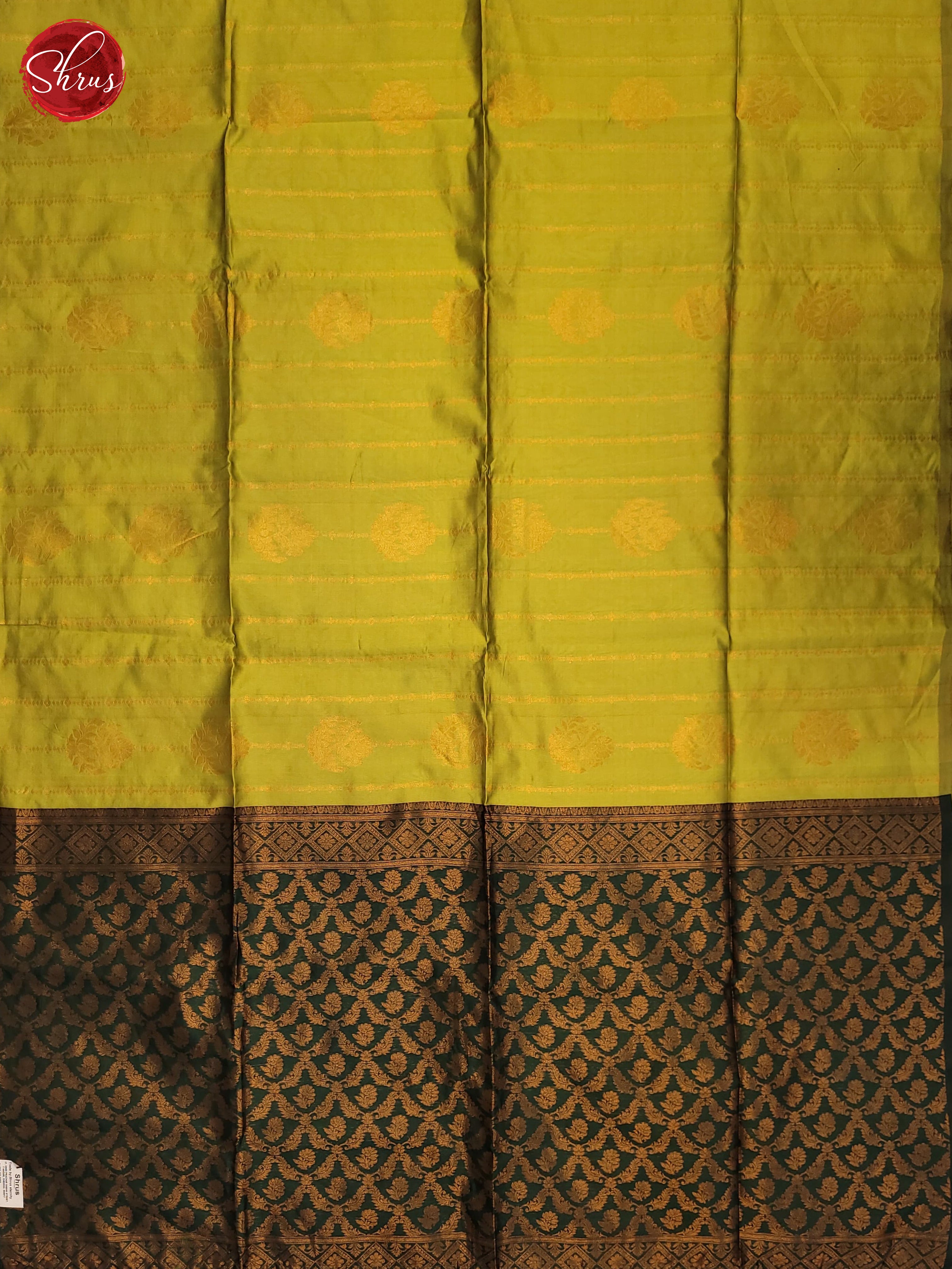 Light green & Green - Semi Softsilk Saree - Shop on ShrusEternity.com