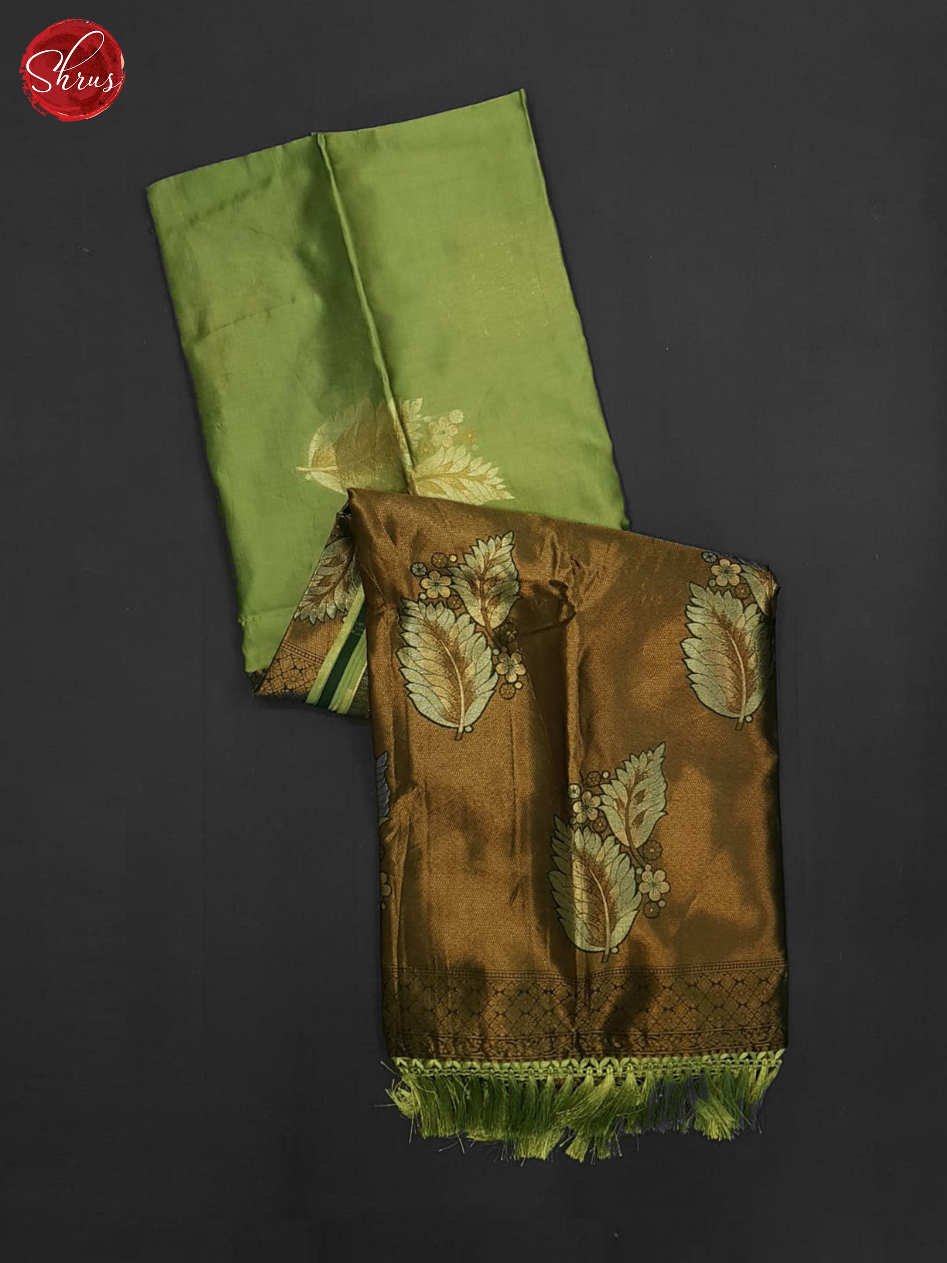 Green and dark green- Semi soft silk saree - Shop on ShrusEternity.com