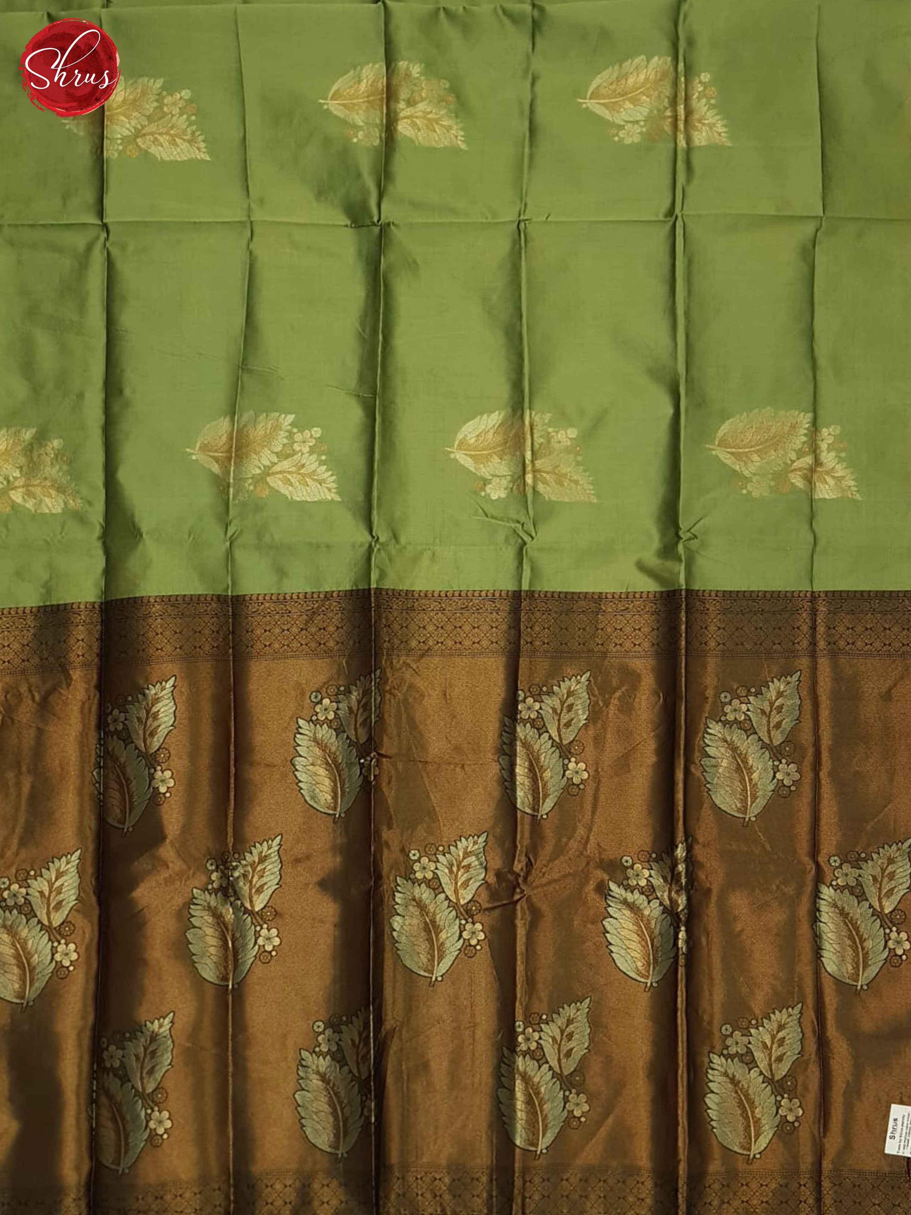 Green and dark green- Semi soft silk saree - Shop on ShrusEternity.com