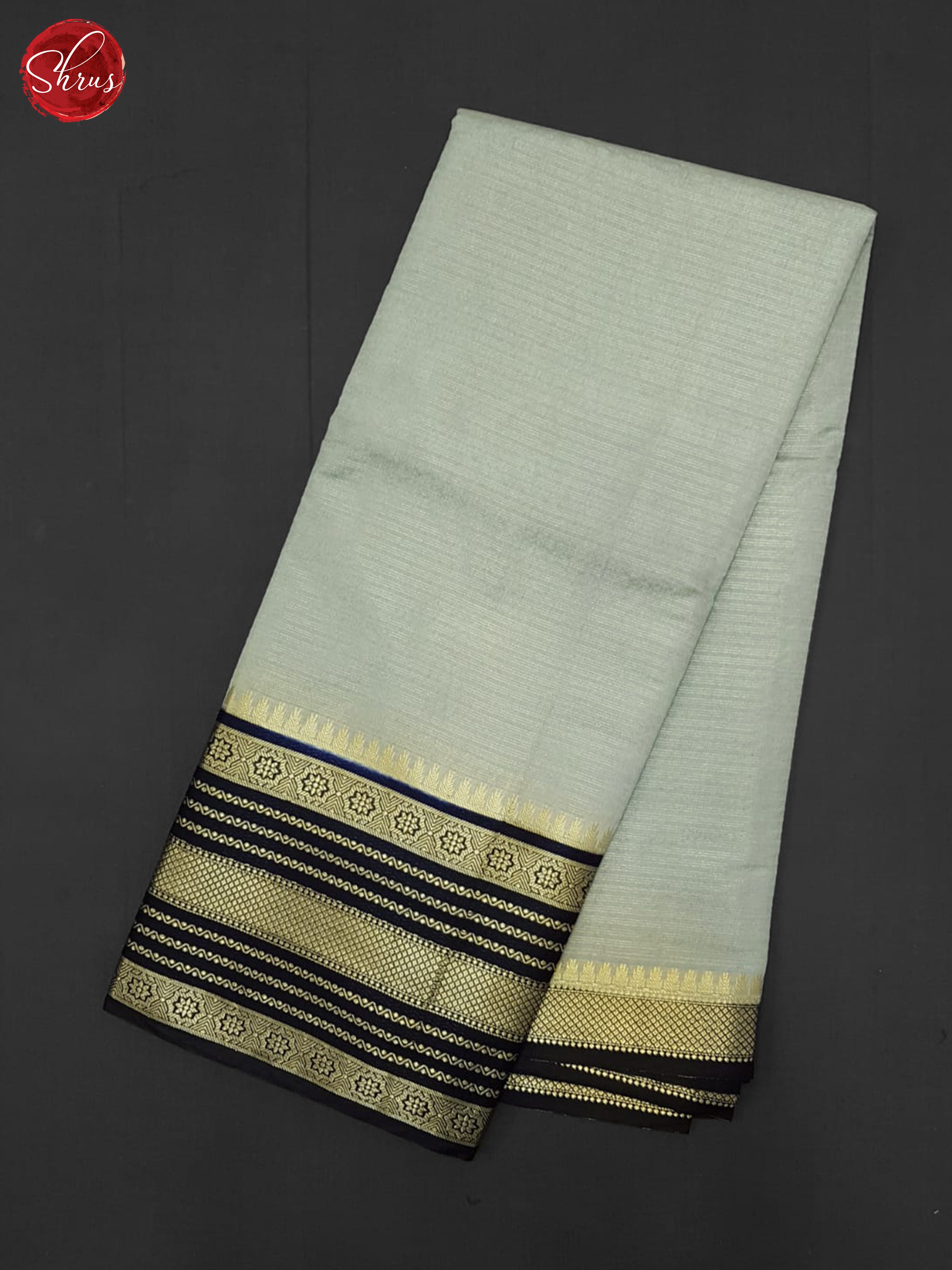 grey and blue - Semi Dupion Silk Saree - Shop on ShrusEternity.com