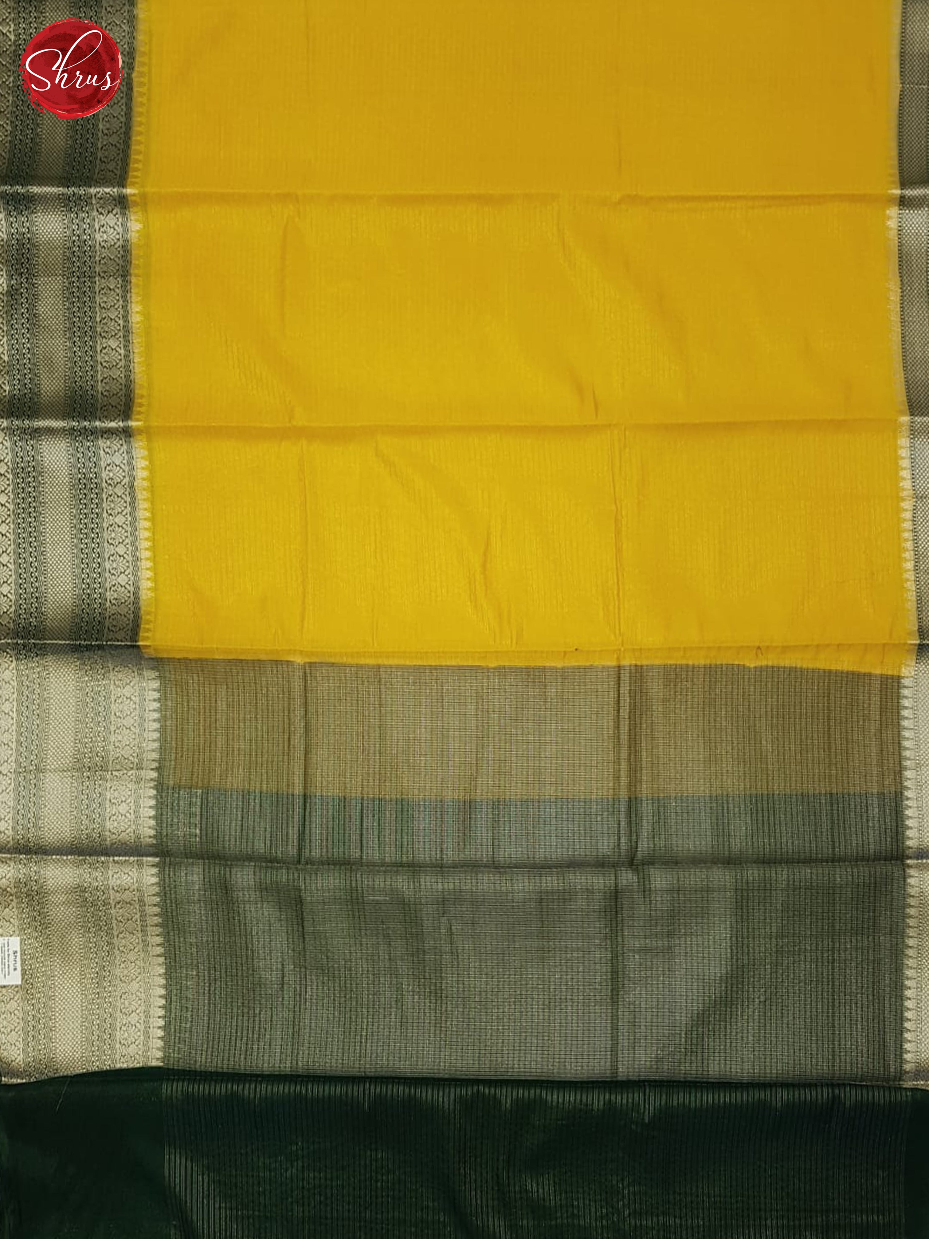 yellow and green - Semi Dupion Saree - Shop on ShrusEternity.com