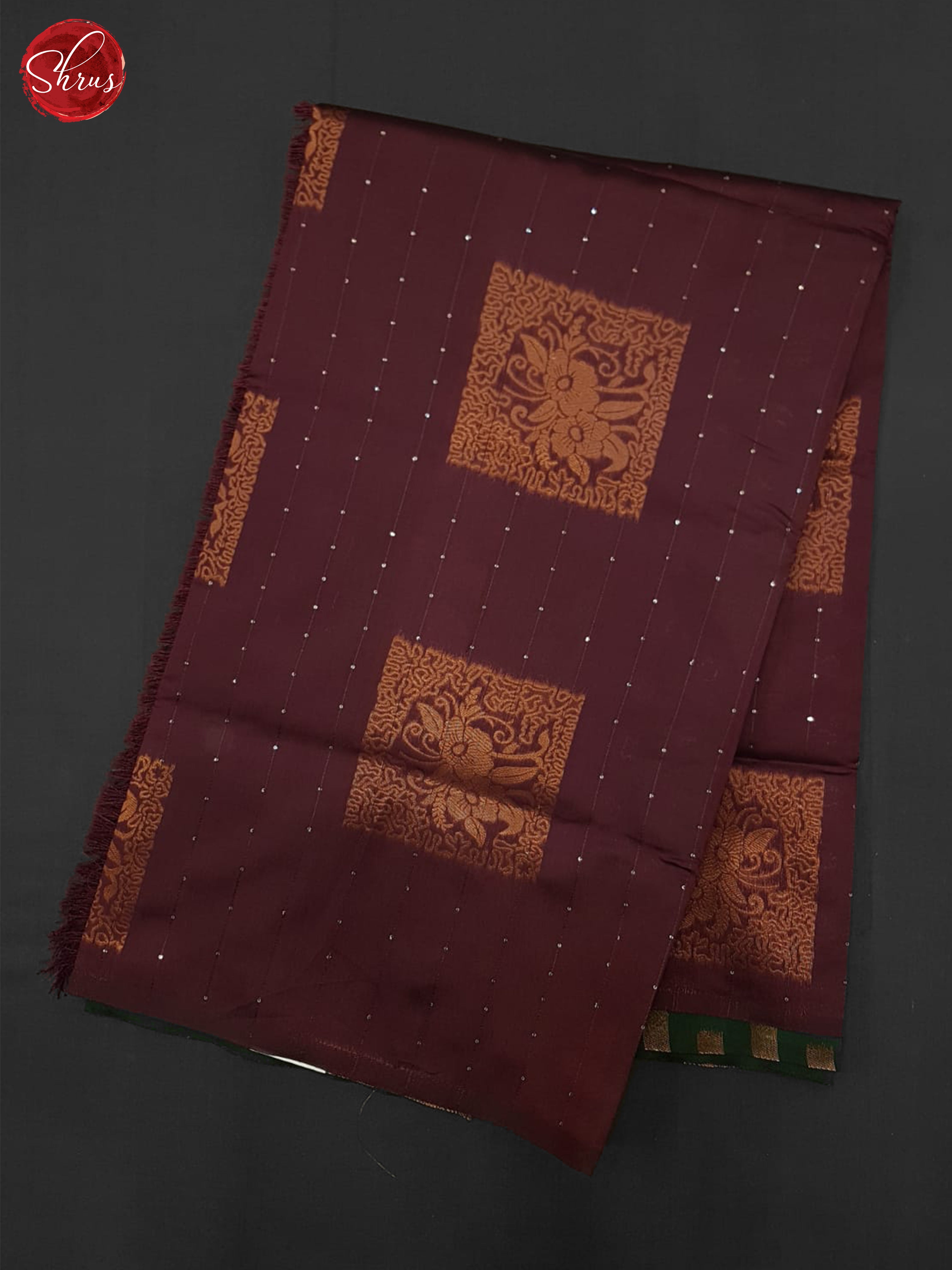 Wine And Green- Semi Soft Silk Saree - Shop on ShrusEternity.com