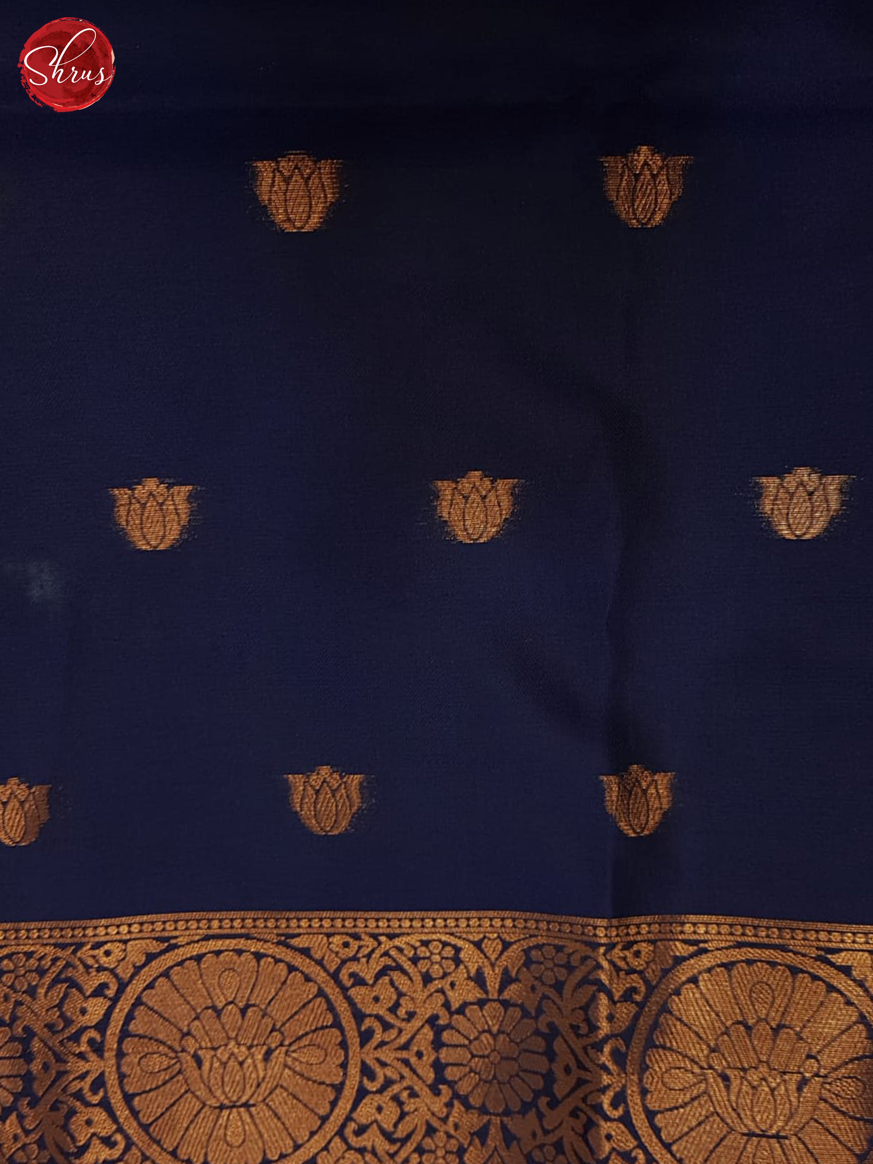 Blue & NAvy Blue - Semi Softsilk Saree - Shop on ShrusEternity.com