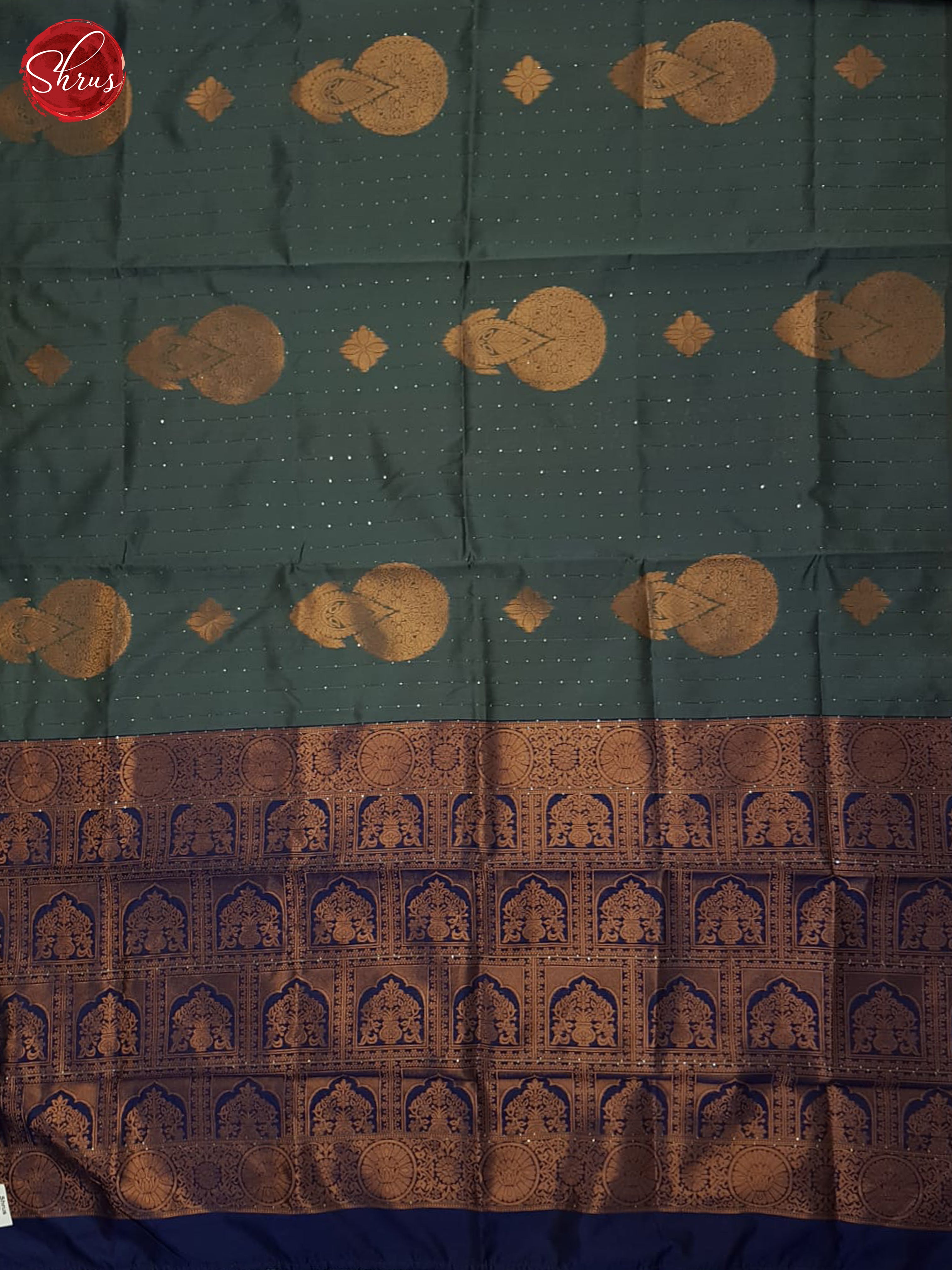 Grey & Blue - Semi Softsilk Saree - Shop on ShrusEternity.com