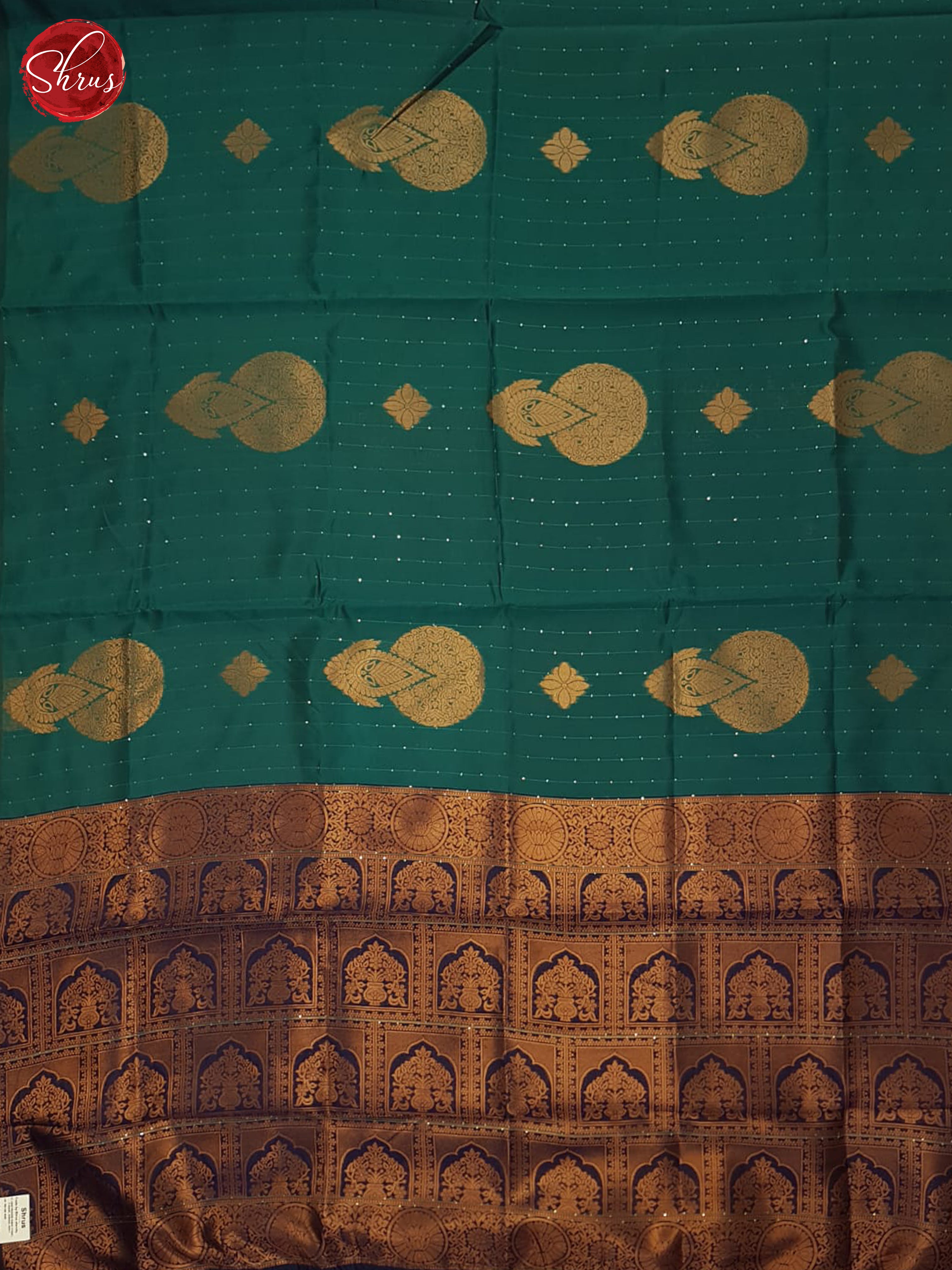 Green & Blue - Semi Softsilk Saree - Shop on ShrusEternity.com