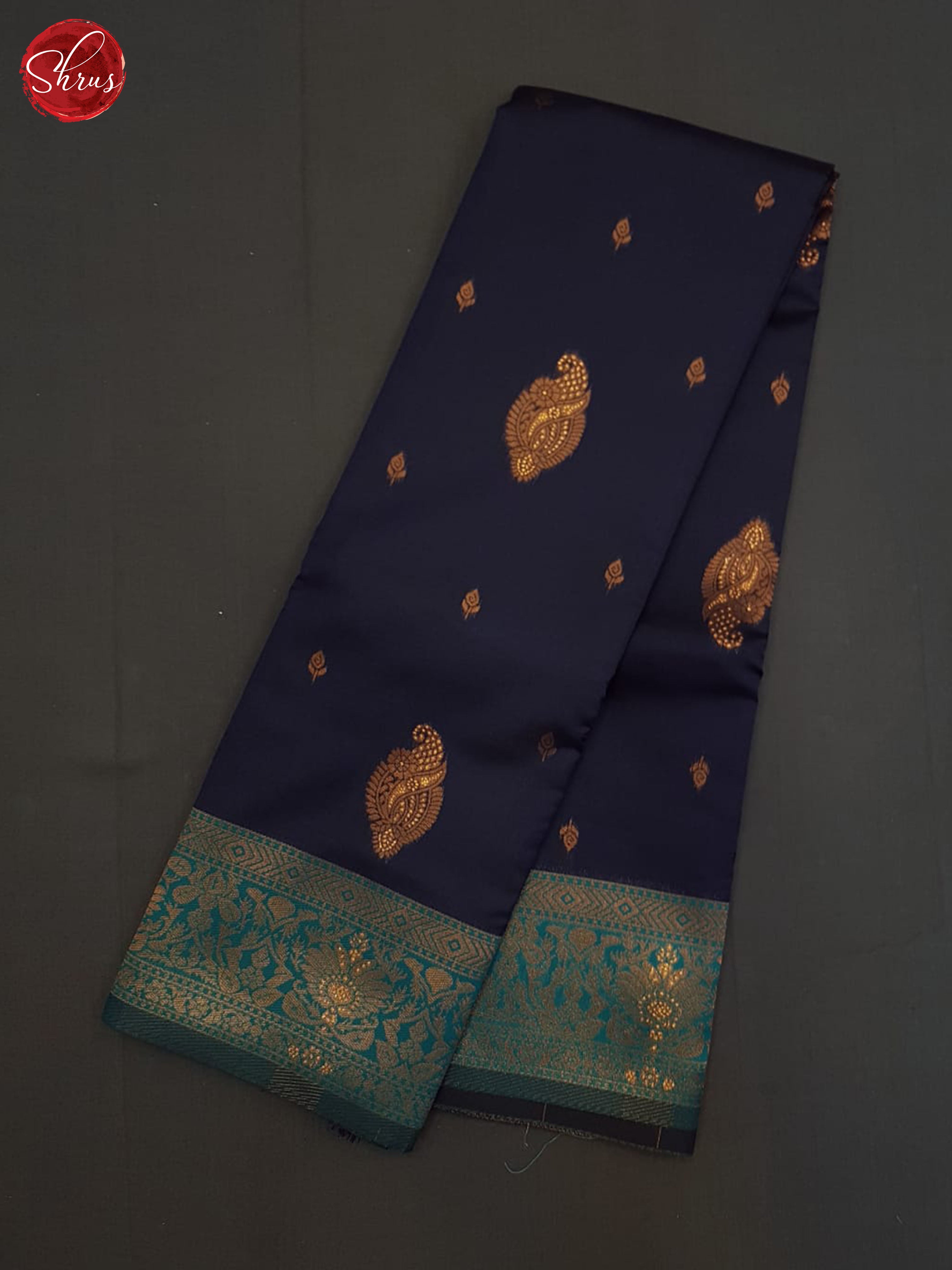 Blue And Green-Semi Kanchipuram saree - Shop on ShrusEternity.com