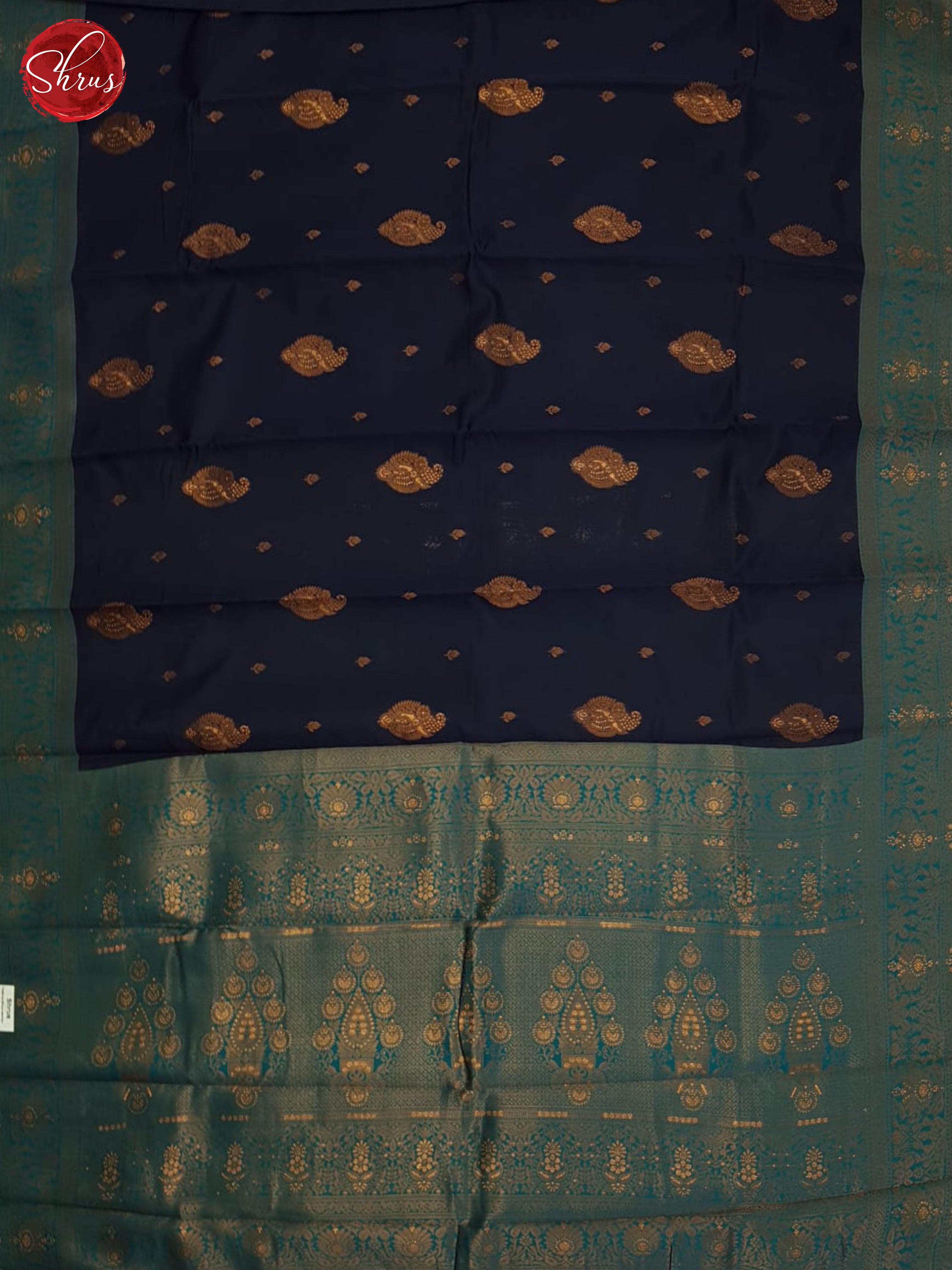 Blue And Green-Semi Kanchipuram saree - Shop on ShrusEternity.com