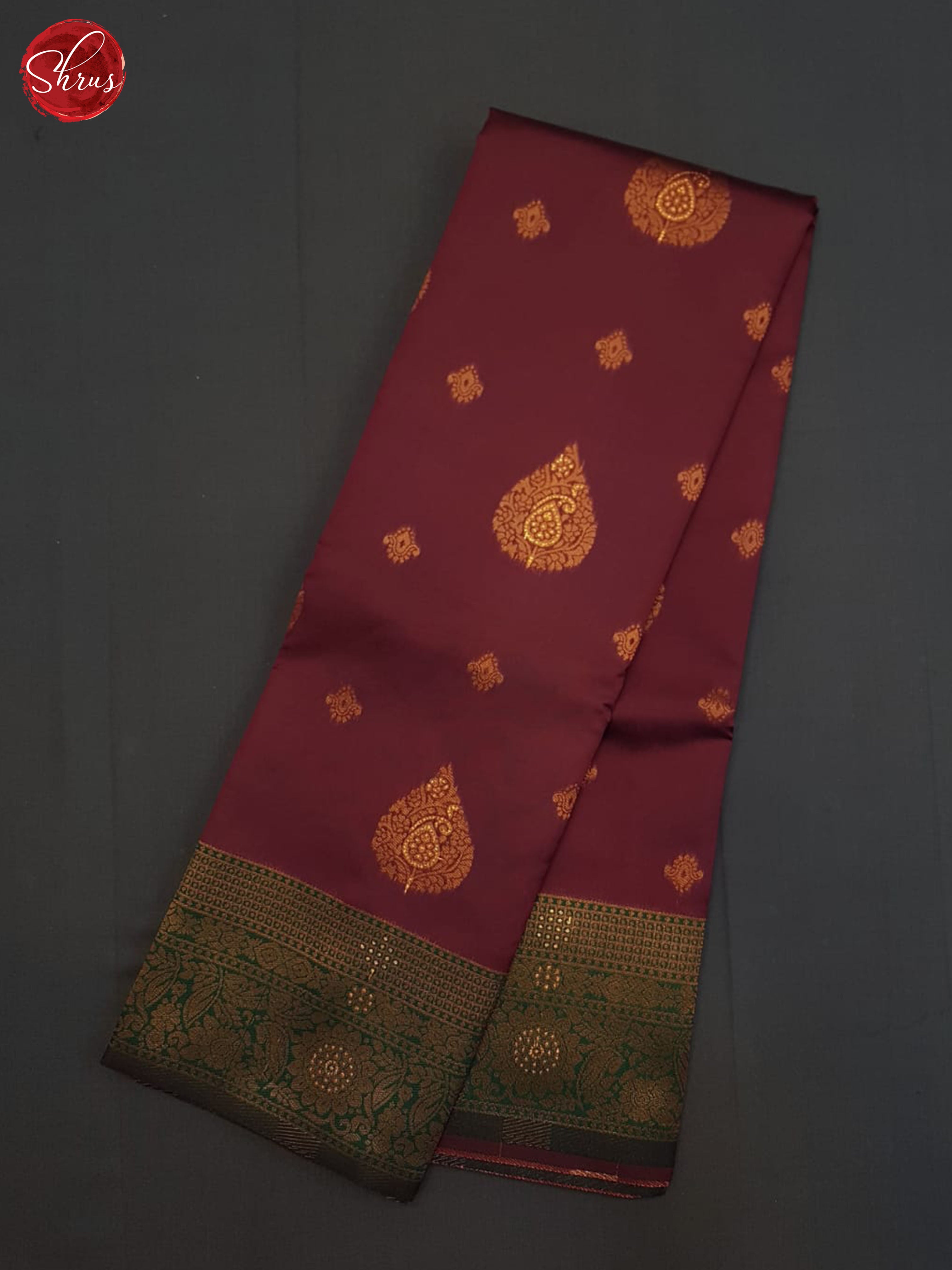 Araku Maroon And Green-Semi kanchipuram saree - Shop on ShrusEternity.com