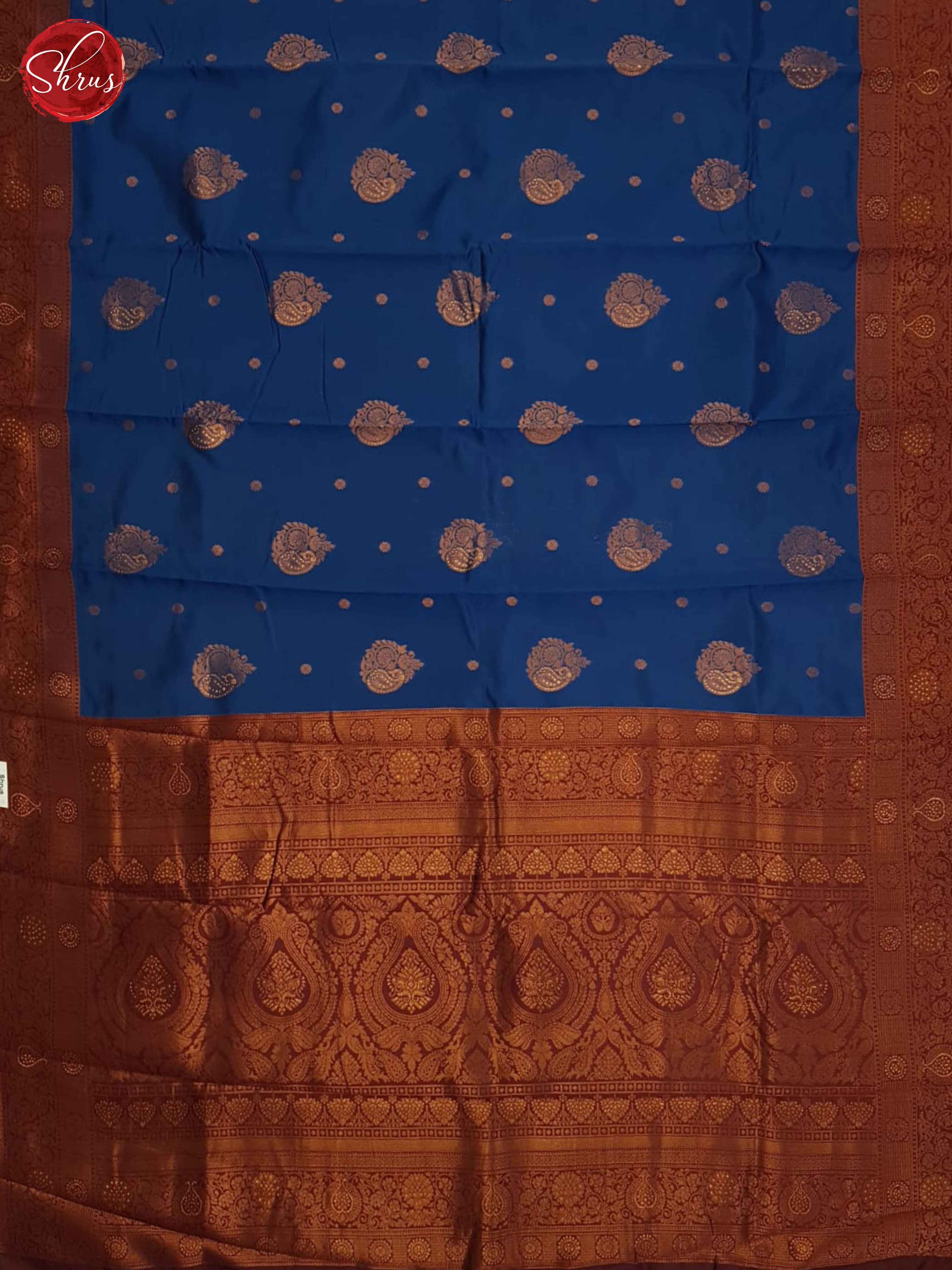 Blue And Araku Maroon-Semi Kanchipuram Sare - Shop on ShrusEternity.com