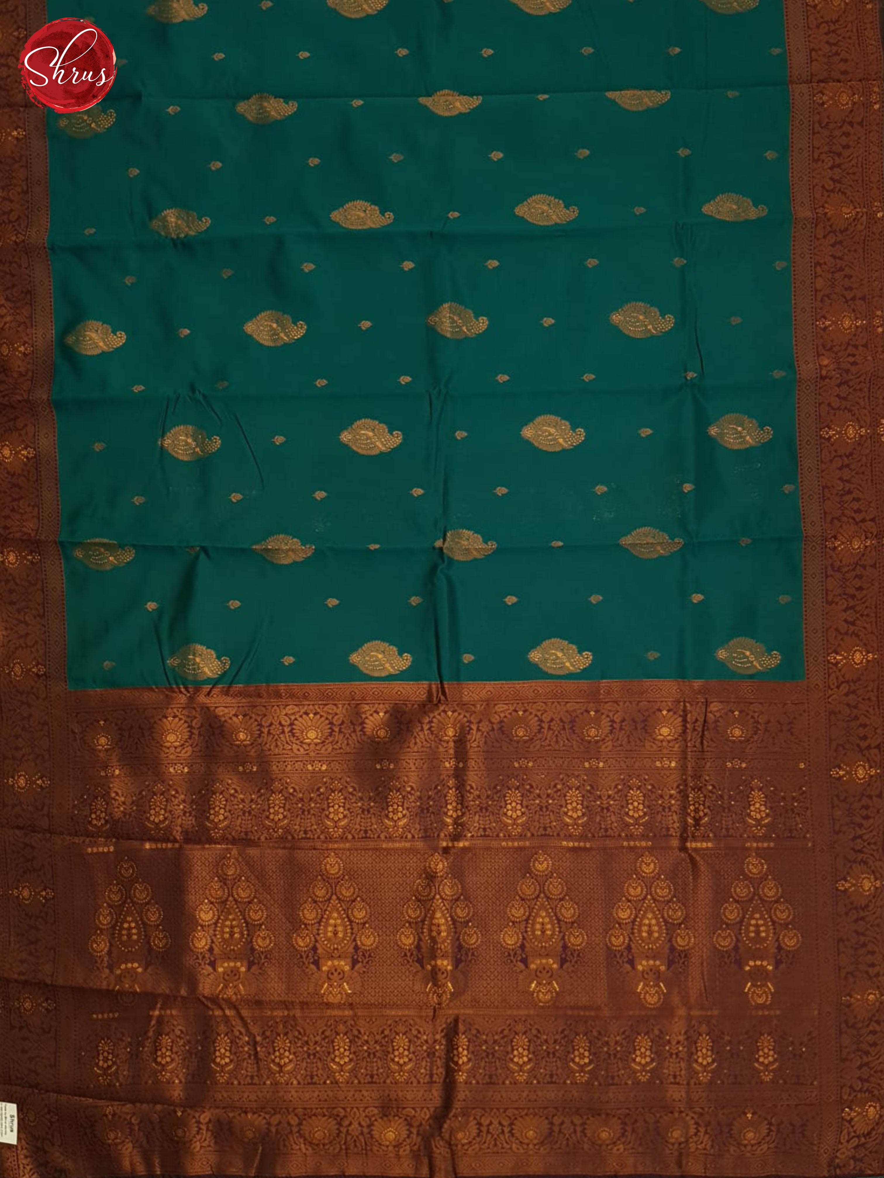 Green And Purple-Semi kanchipuram Saree - Shop on ShrusEternity.com
