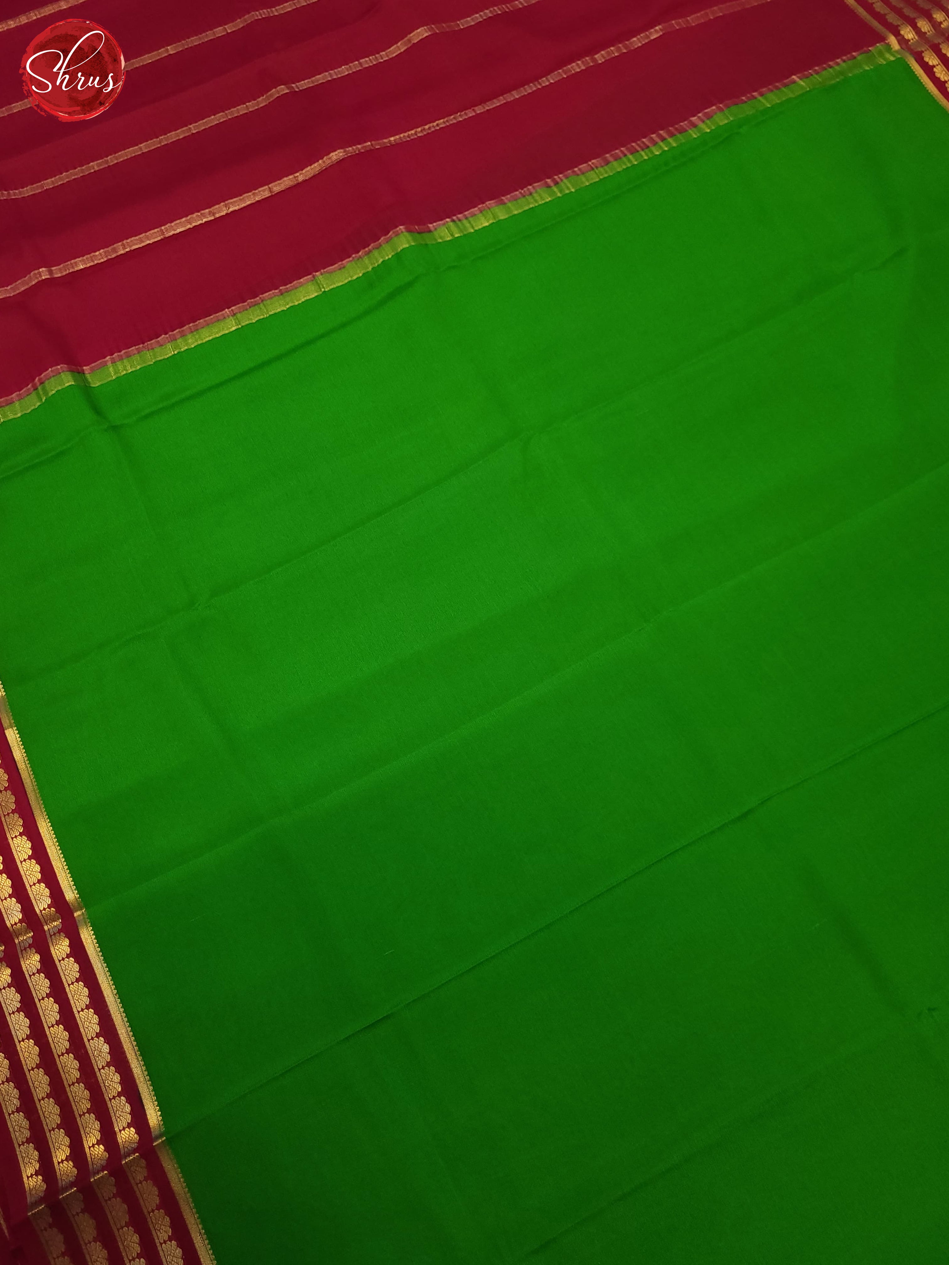 Green & Pink - Mysore Silk Saree - Shop on ShrusEternity.com