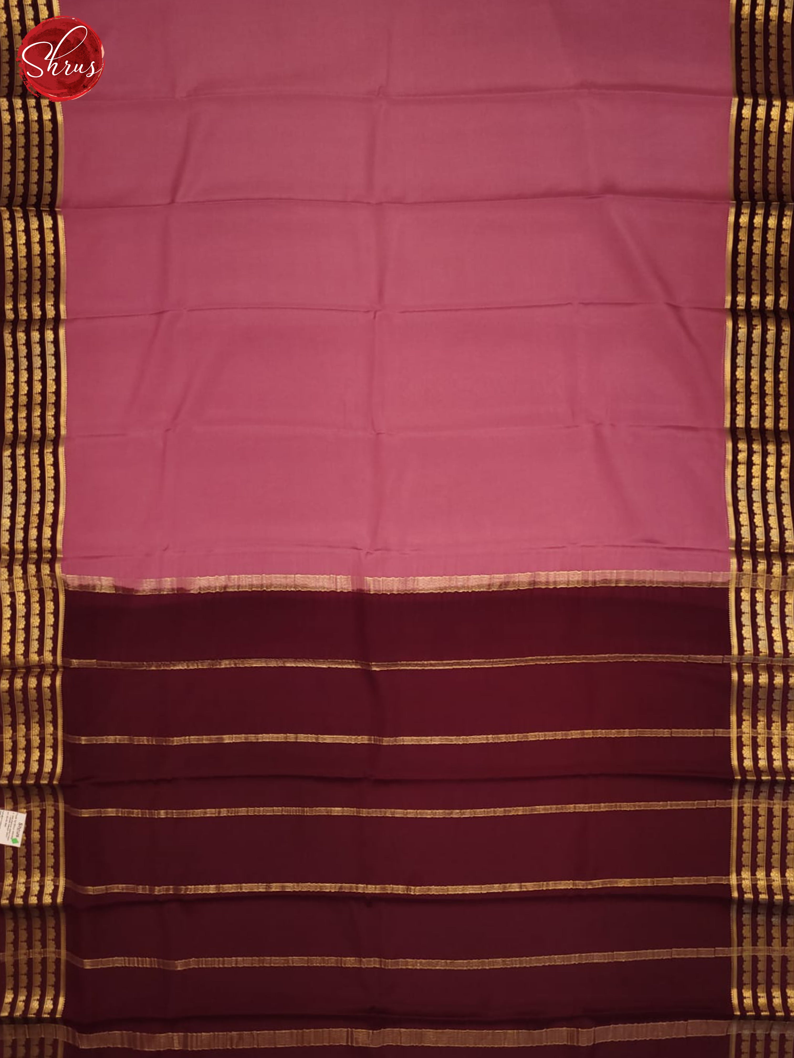 dusty pink and wine-Mysore silk - Shop on ShrusEternity.com