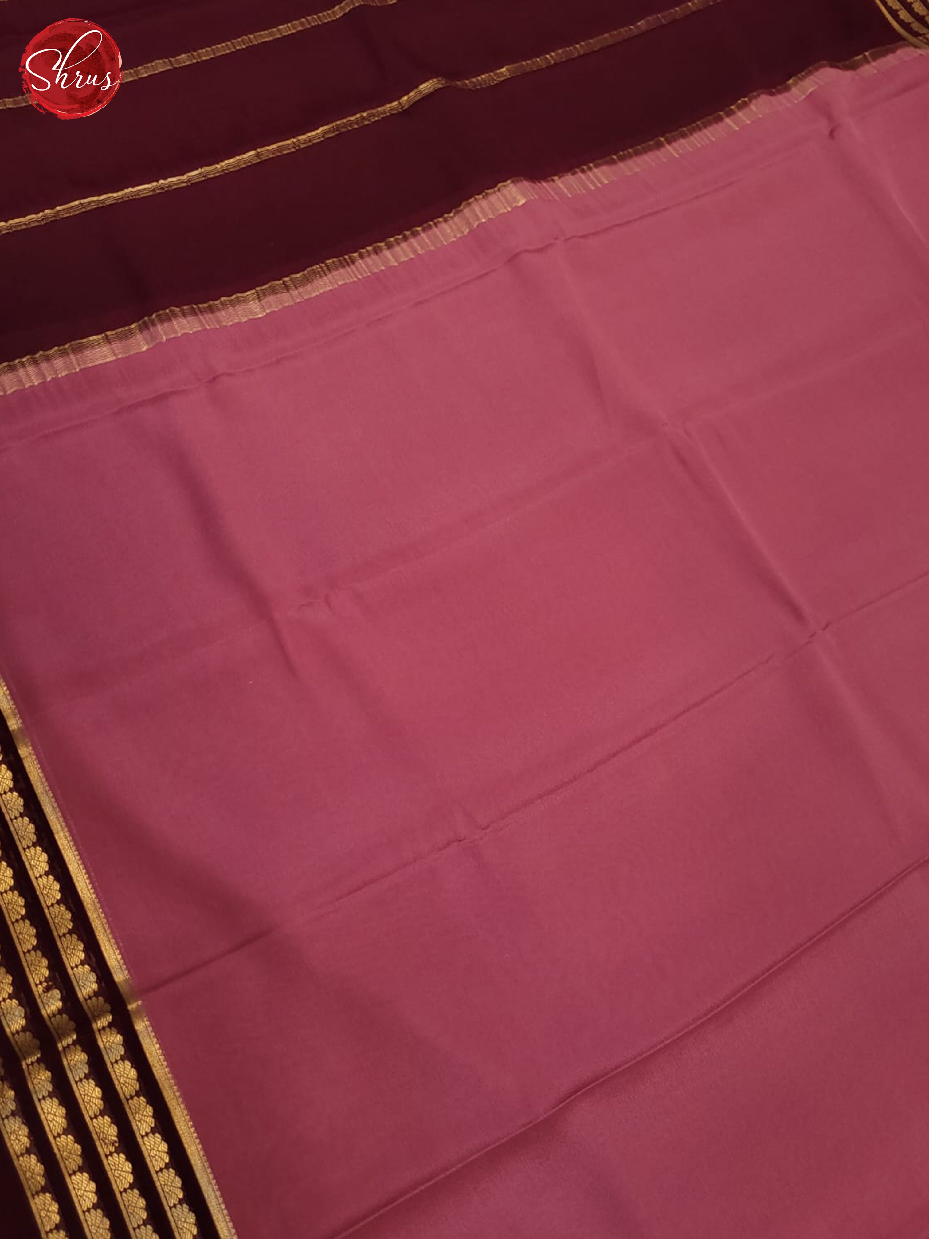 dusty pink and wine-Mysore silk - Shop on ShrusEternity.com