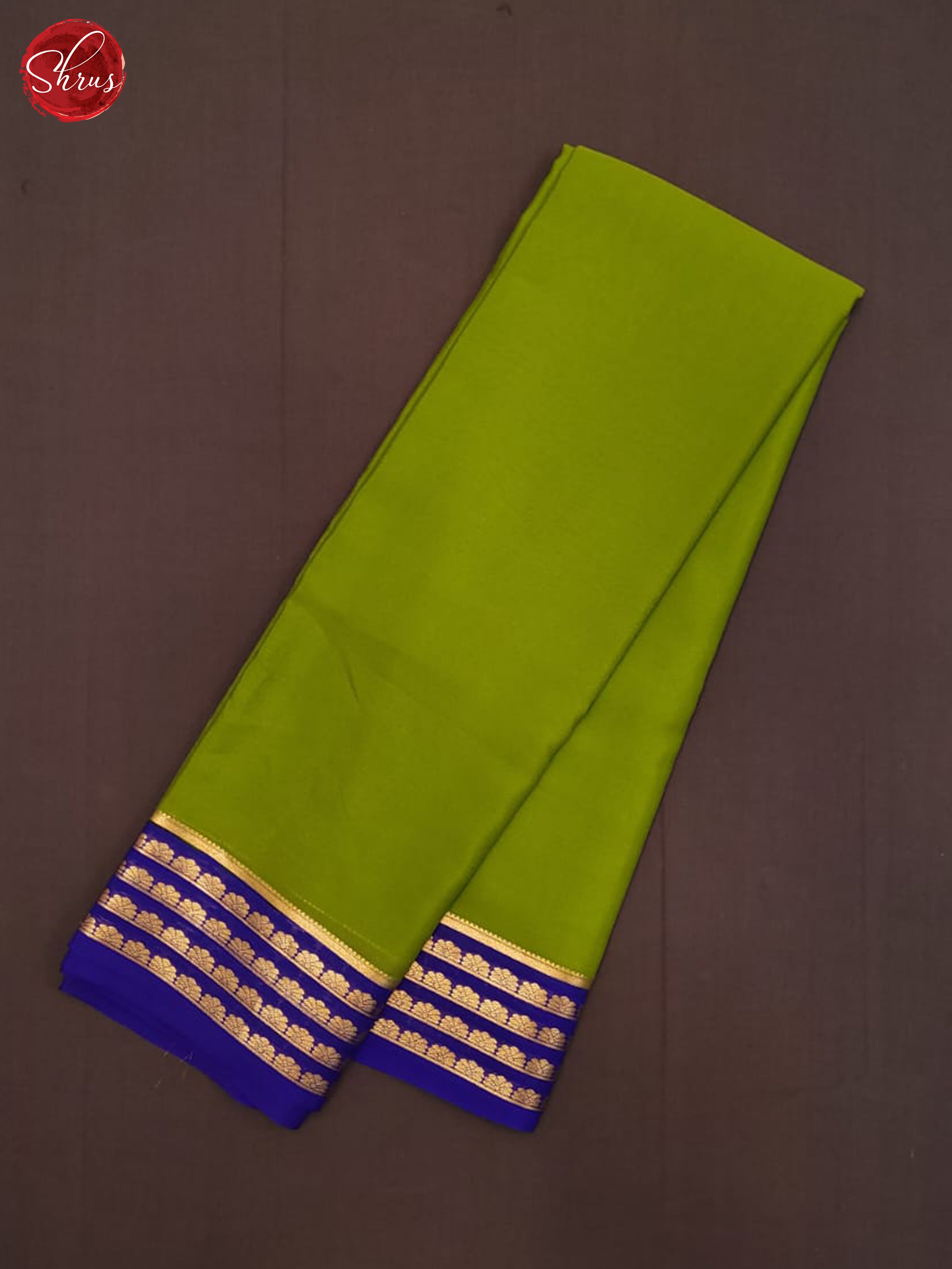 Green and Navy blue- Mysore Silk - Shop on ShrusEternity.com