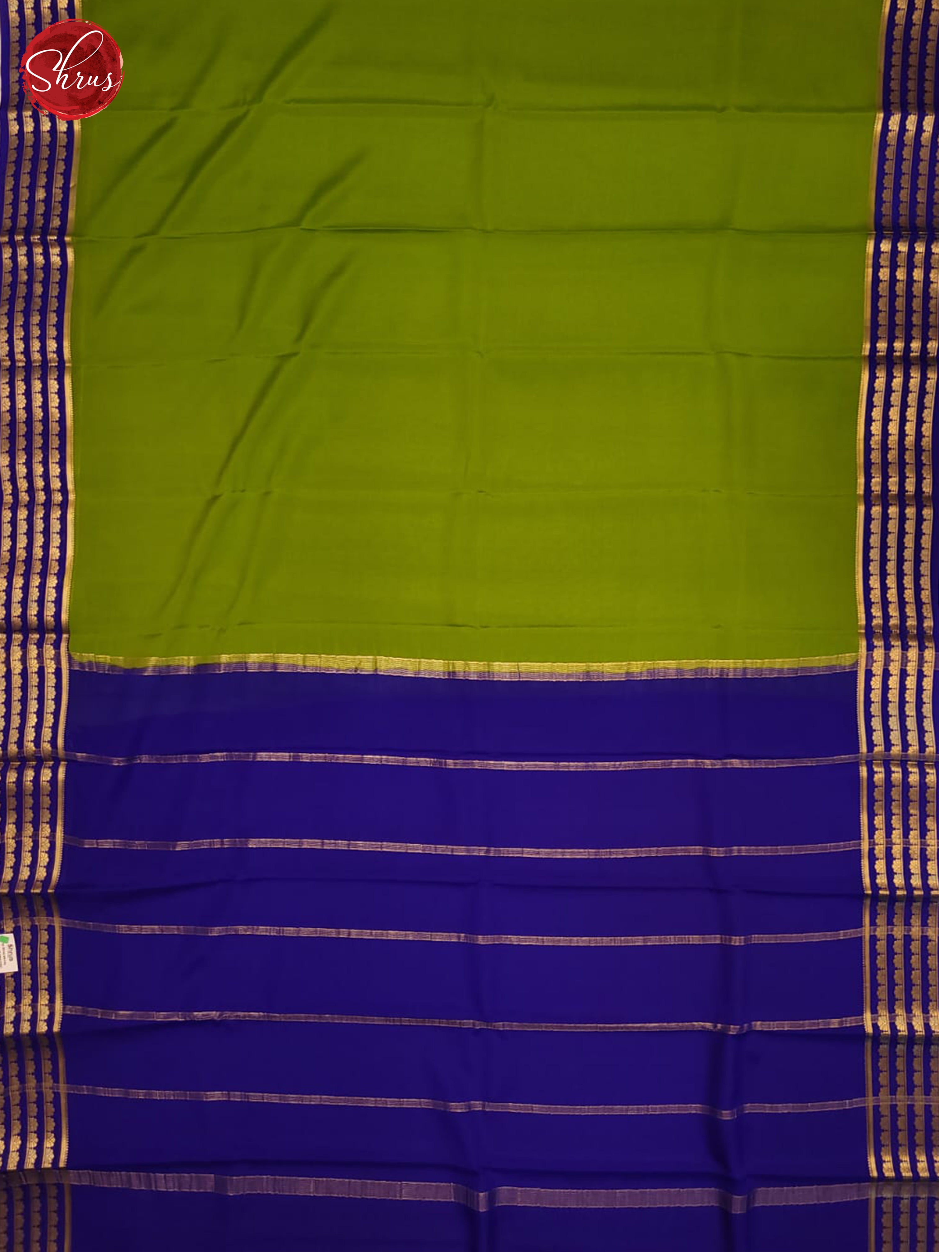 Green and Navy blue- Mysore Silk - Shop on ShrusEternity.com