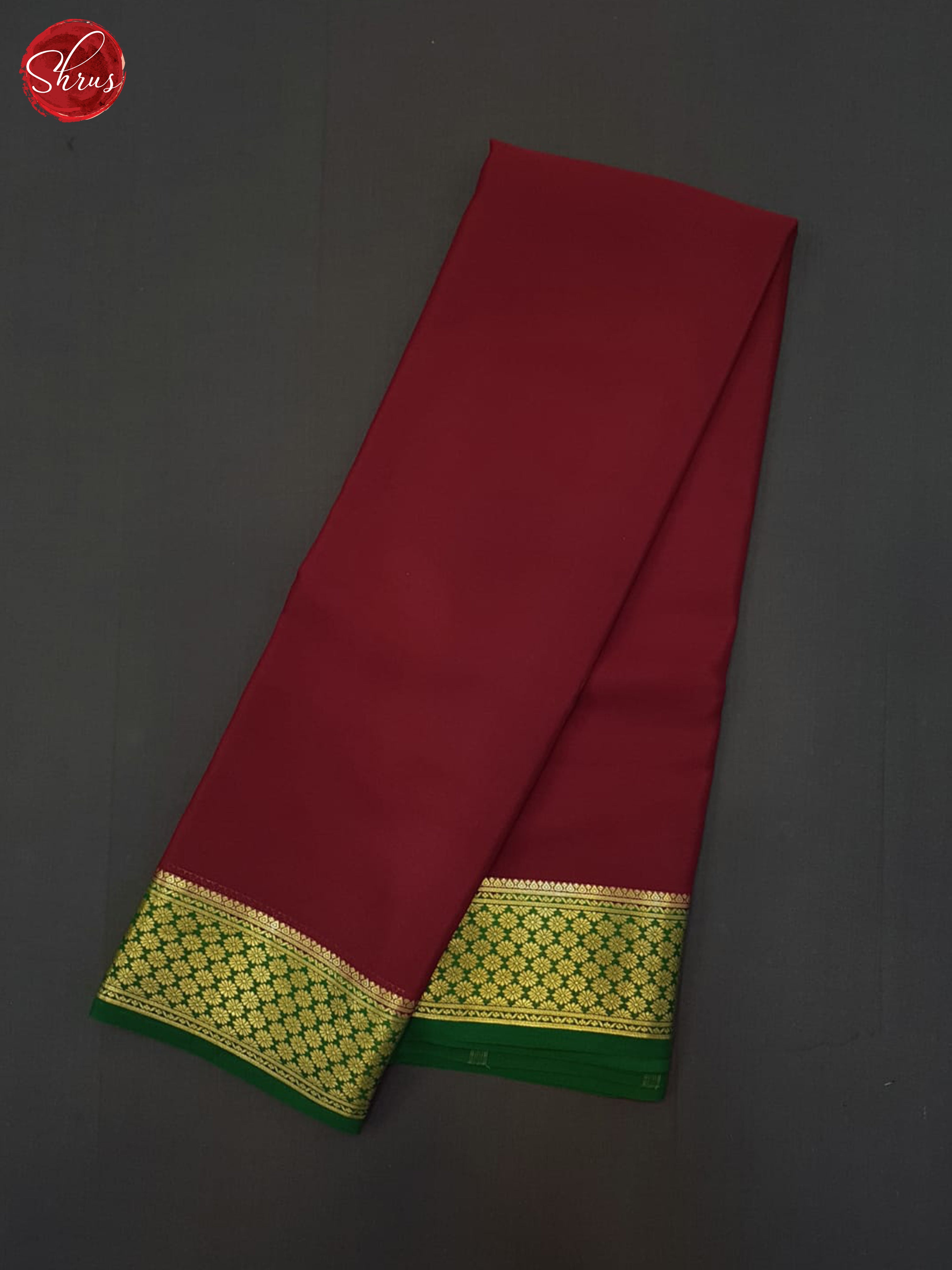 Maroon & Green - Mysore Silk Saree - Shop on ShrusEternity.com